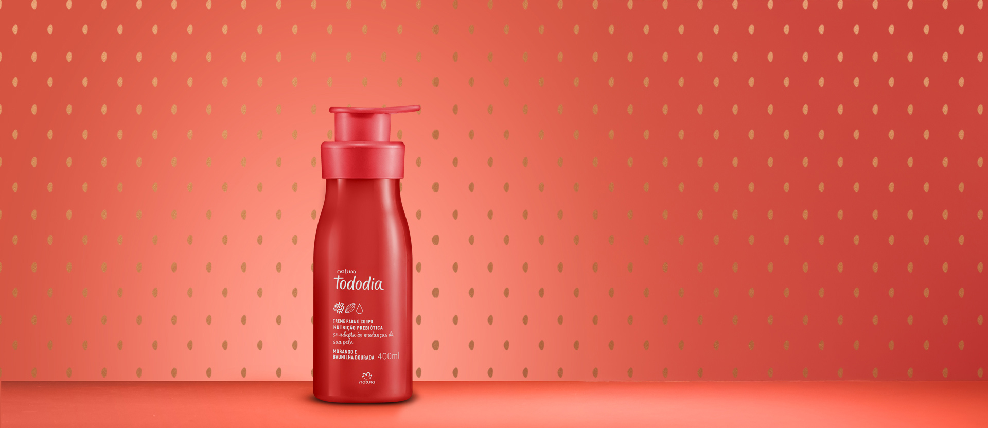 Creme Desodorante Nutritivo para o Corpo Tododia Morango e Baunilha Dourada