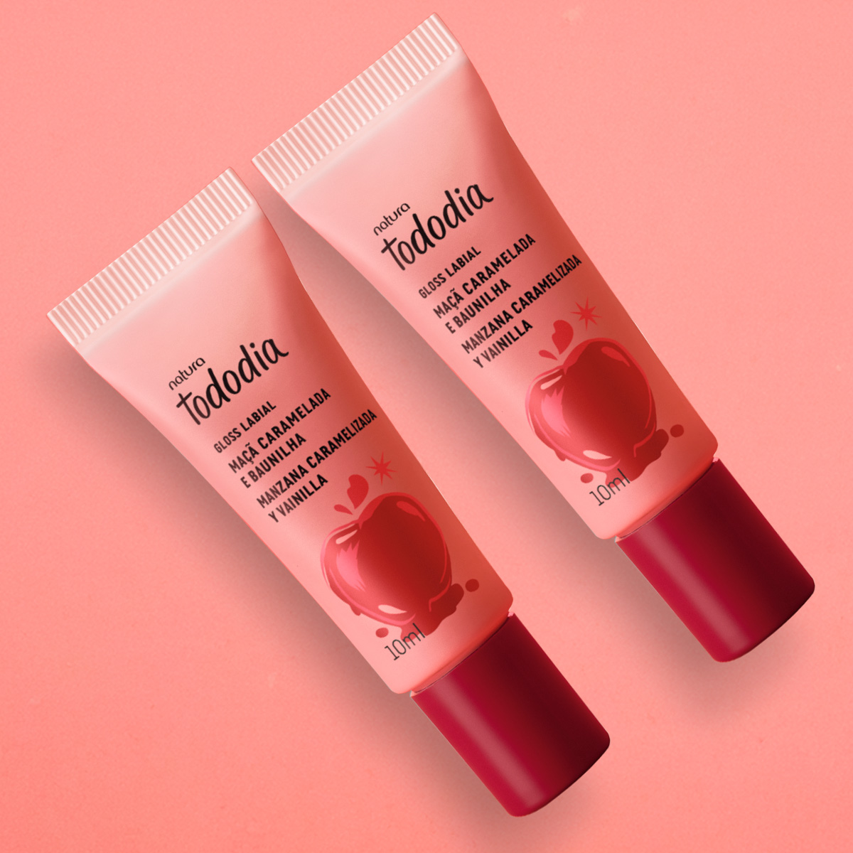 Kit Gloss Labial Tododia Maçã Caramelada e Baunilha