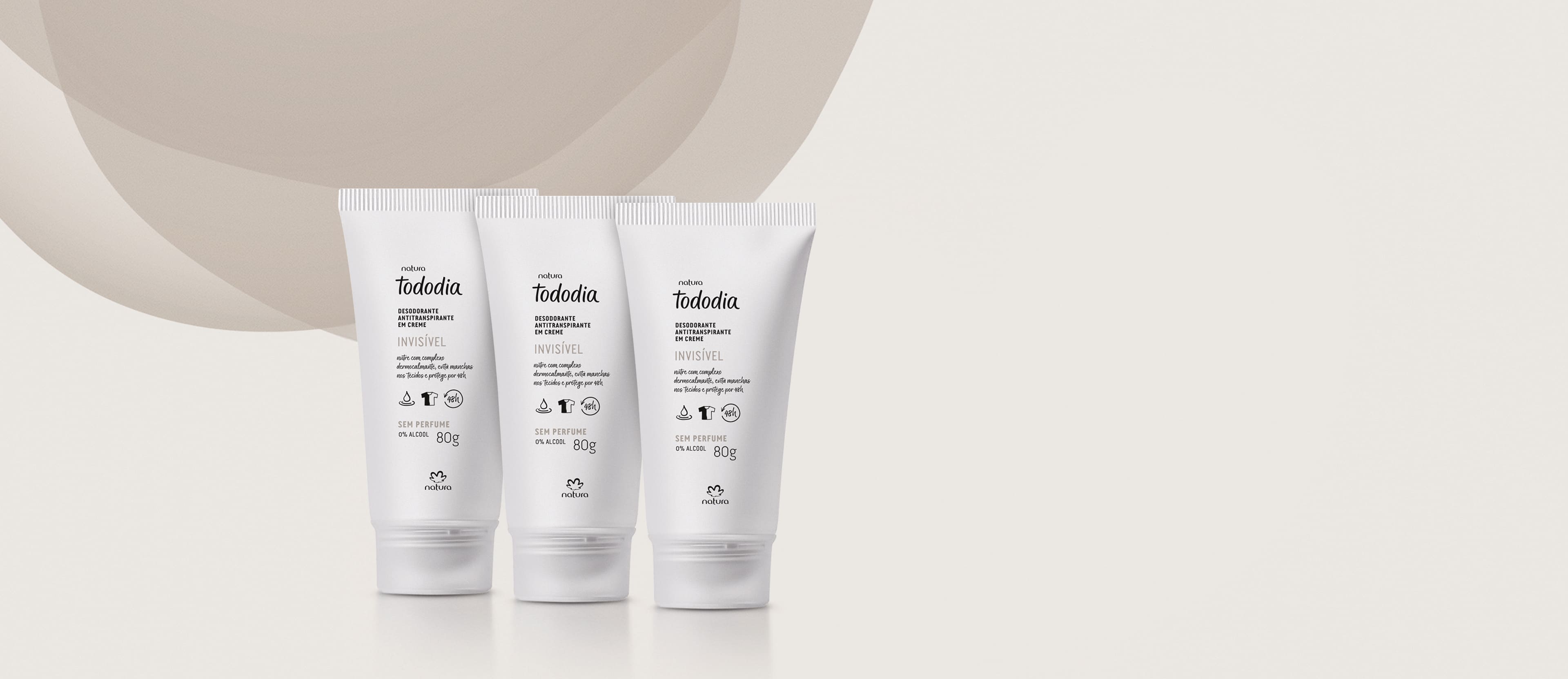 Kit Desodorante Antitranspirante em Creme Tododia Sem Perfume (3 unidades)