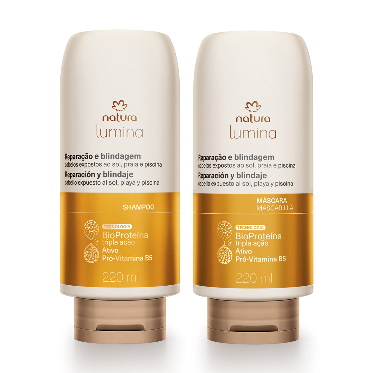Kit Shampoo e Máscara Lumina para Reparação e Blindagem