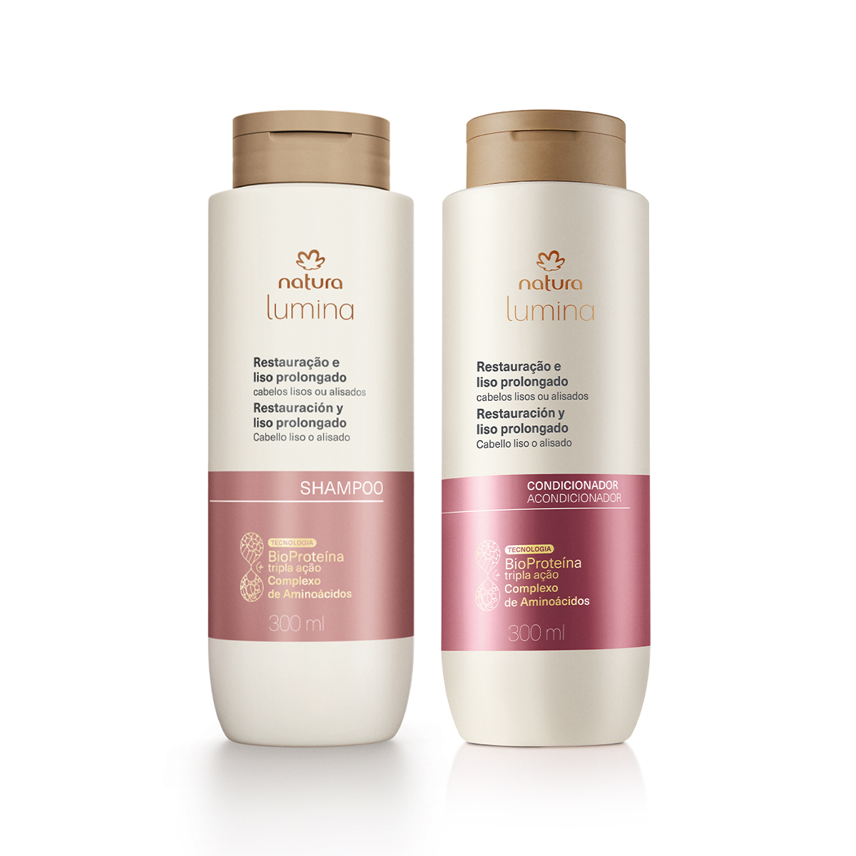 Kit Shampoo e Condicionador Lumina para Restauração e Liso Prolongado (2 produtos)