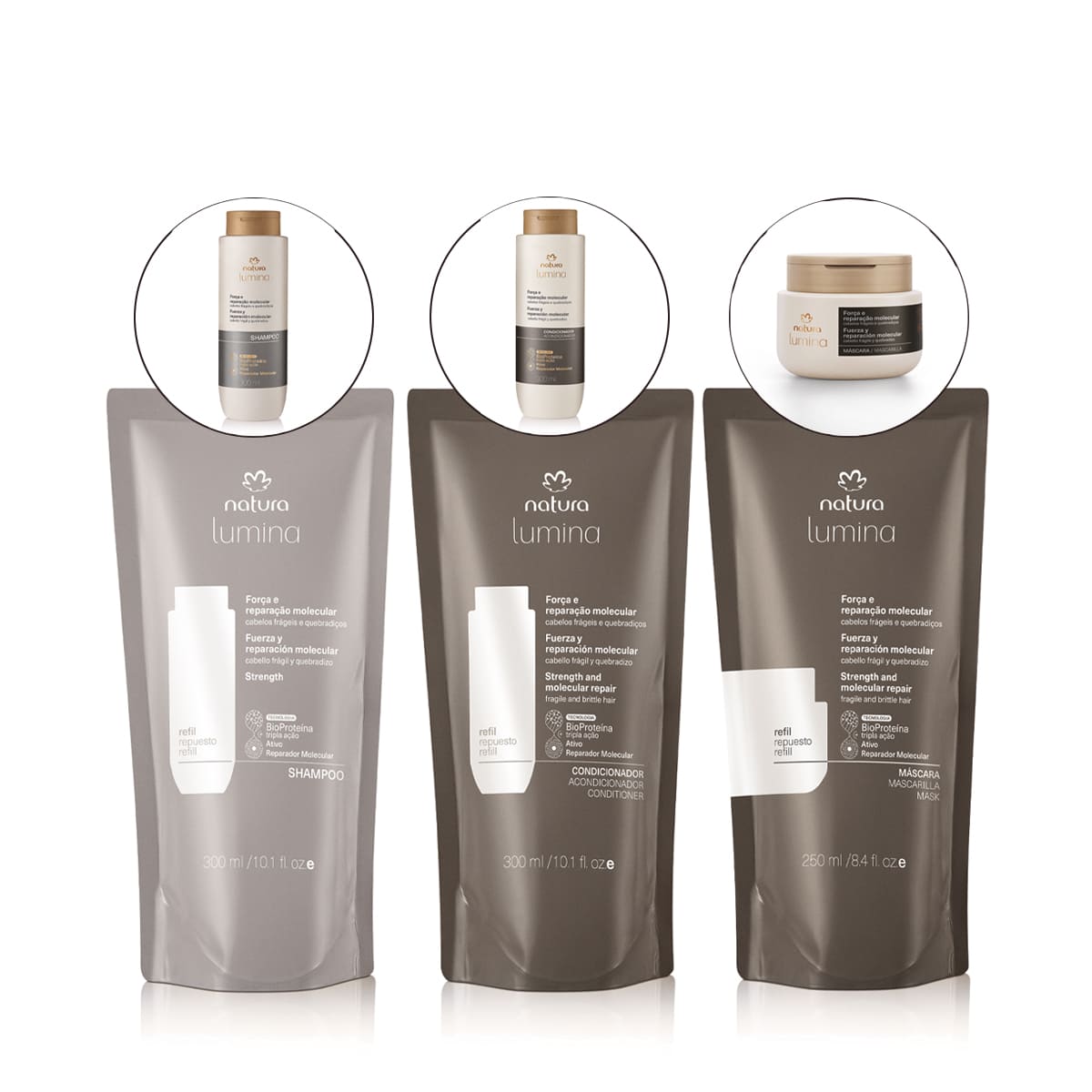Kit Força e Reparação Molecular Lumina (3 produtos)
