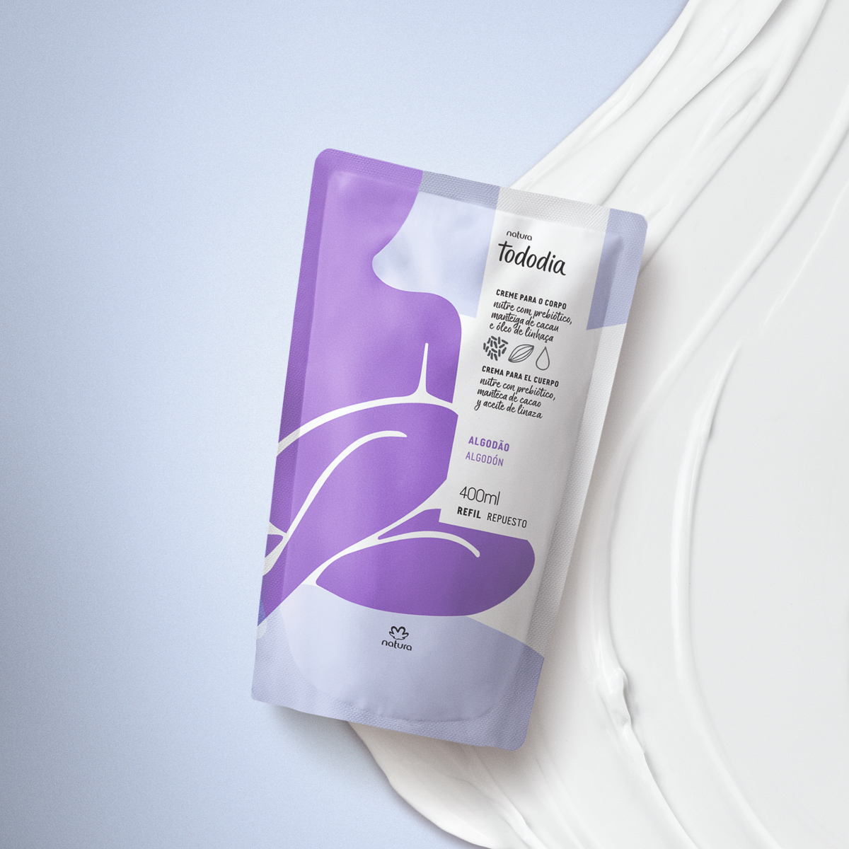 Refil Creme Desodorante Nutritivo para o Corpo Tododia Algodão