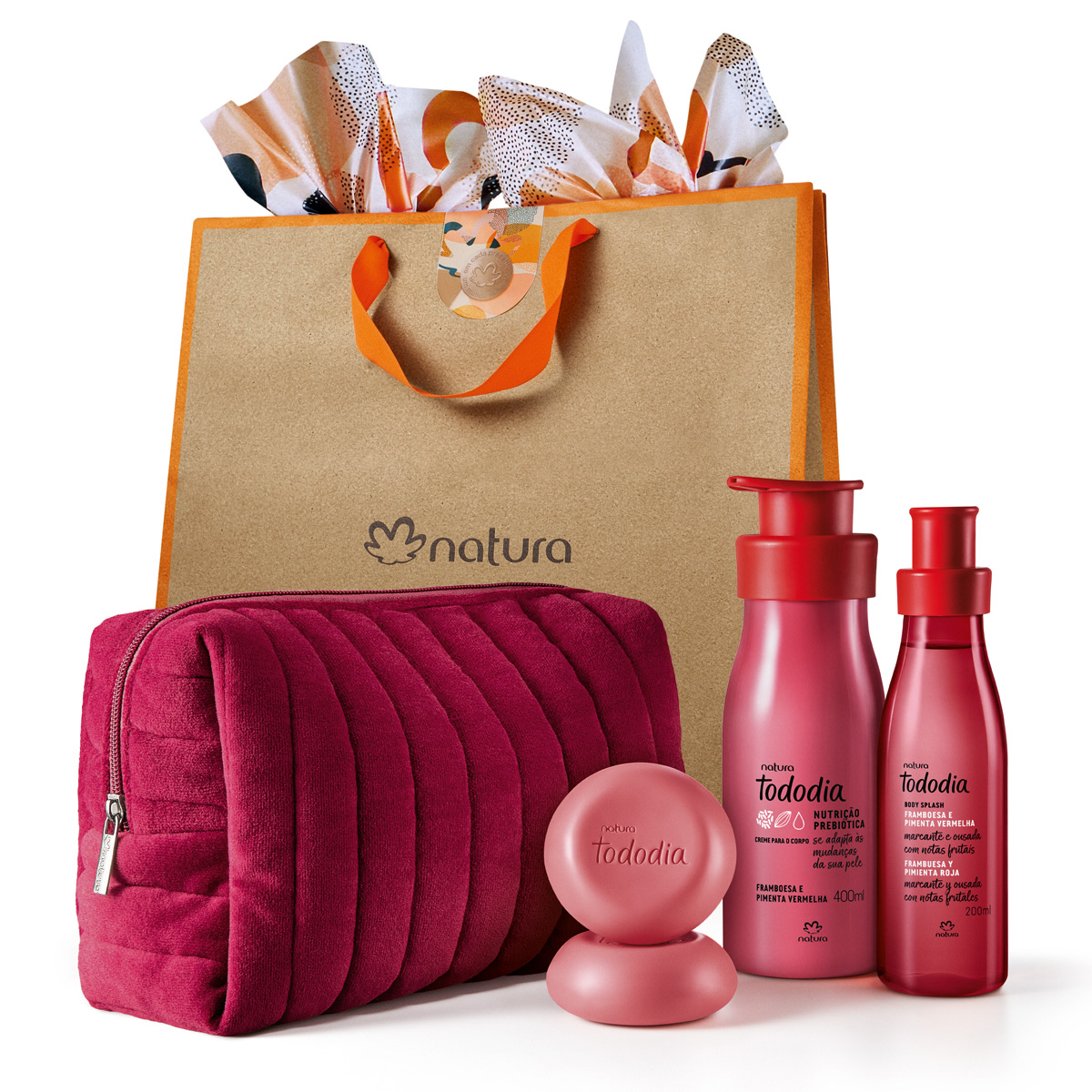 Menor preço em Presente Natura Tododia Framboesa e Pimenta Vermelha com Nécessaire