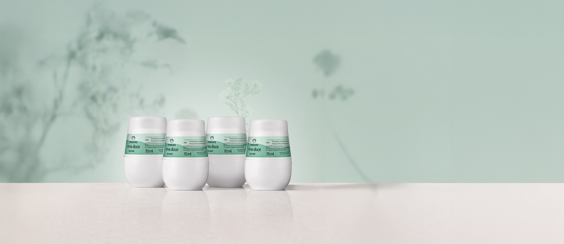 Kit Desodorante Antitranspirante Roll-on Erva Doce (4 unidades)