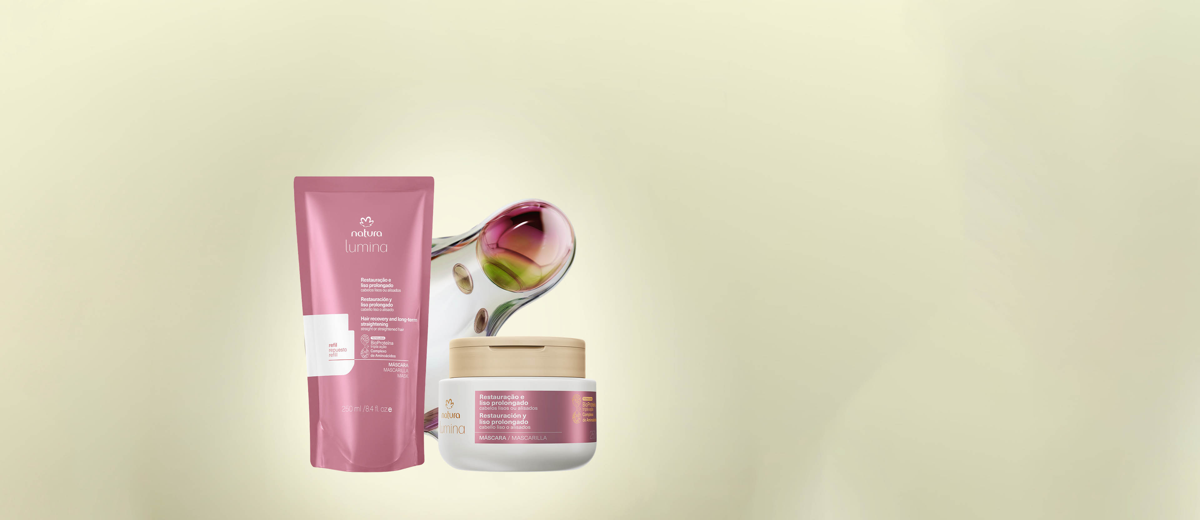 Kit Máscara com Refil Lumina Restauração e Liso Prolongado