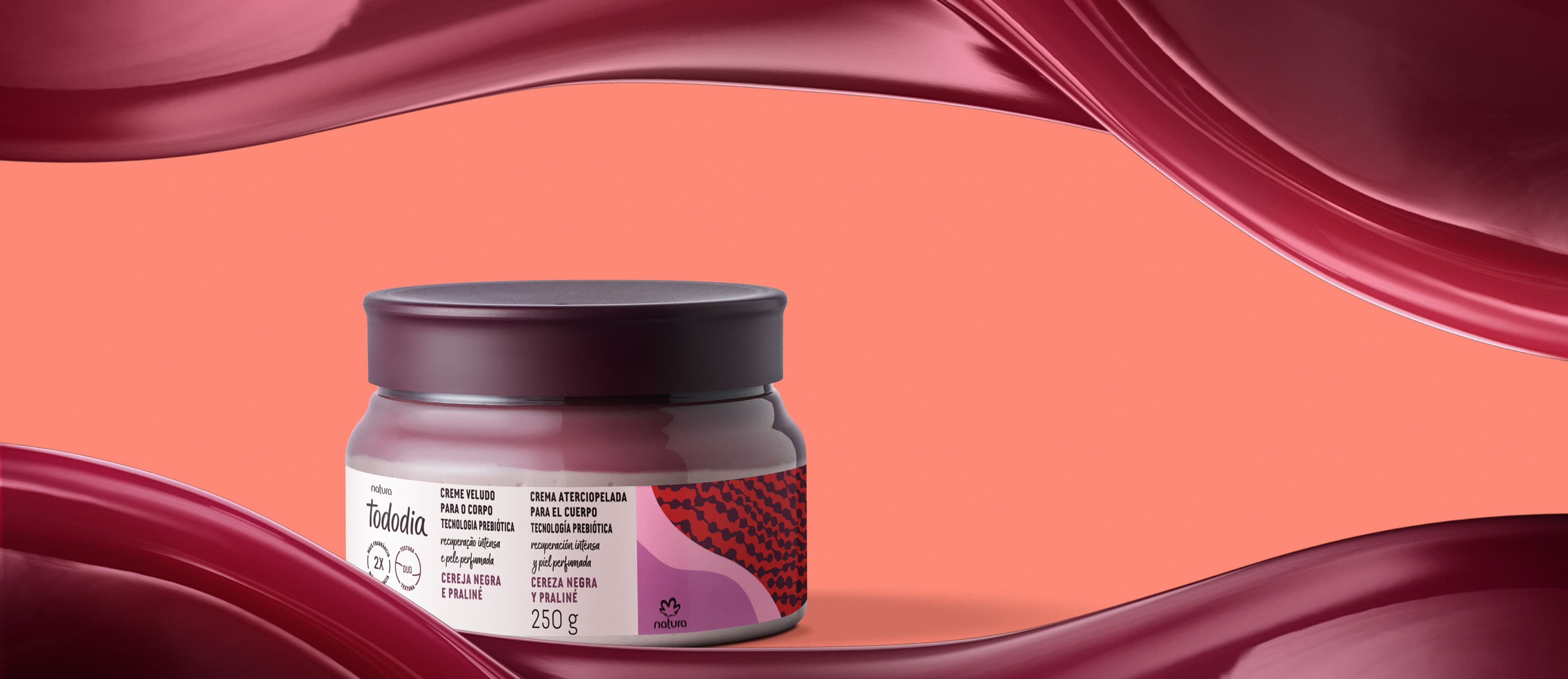 Creme Veludo para o Corpo Tododia Cereja Negra e Praliné