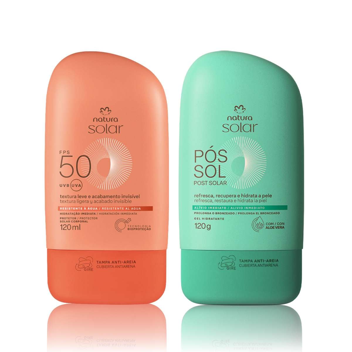 Kit Protetor Solar Corporal FPS 50 e Gel Hidratante Pós-sol Natura Solar