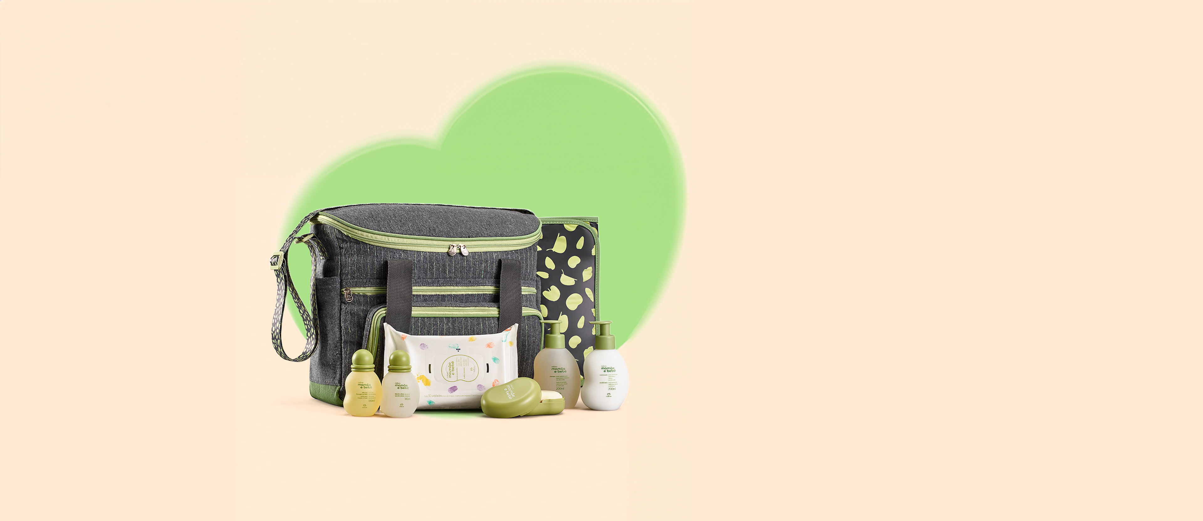 Conjunto Bolsa com Trocador Mamãe e Bebê