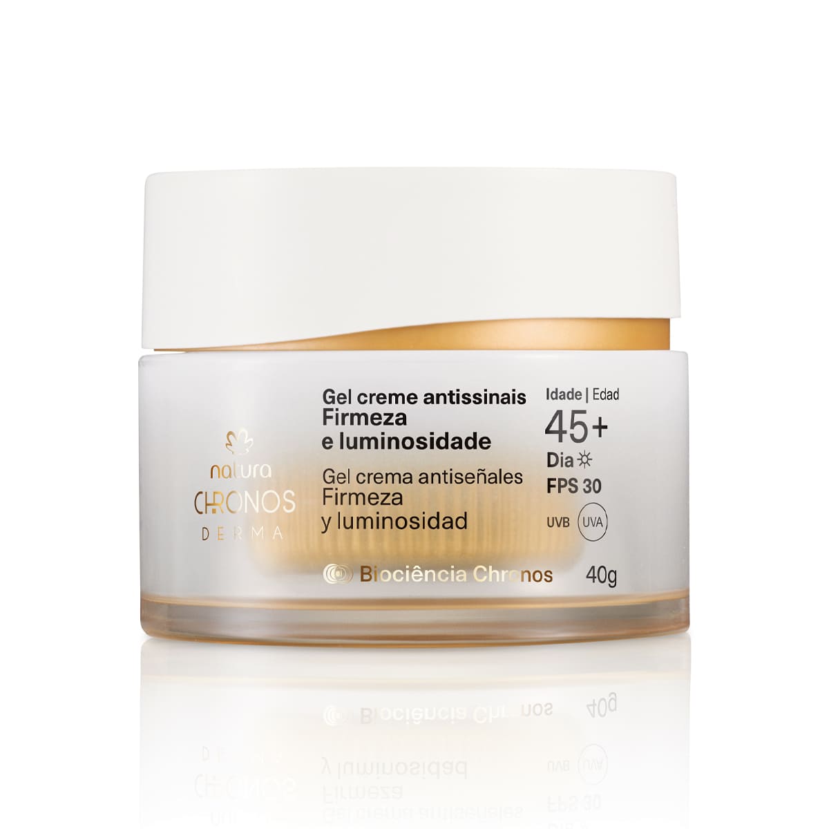 Gel Creme Antissinais Firmeza e Luminosidade 45+ Dia Chronos Derma 40 g
