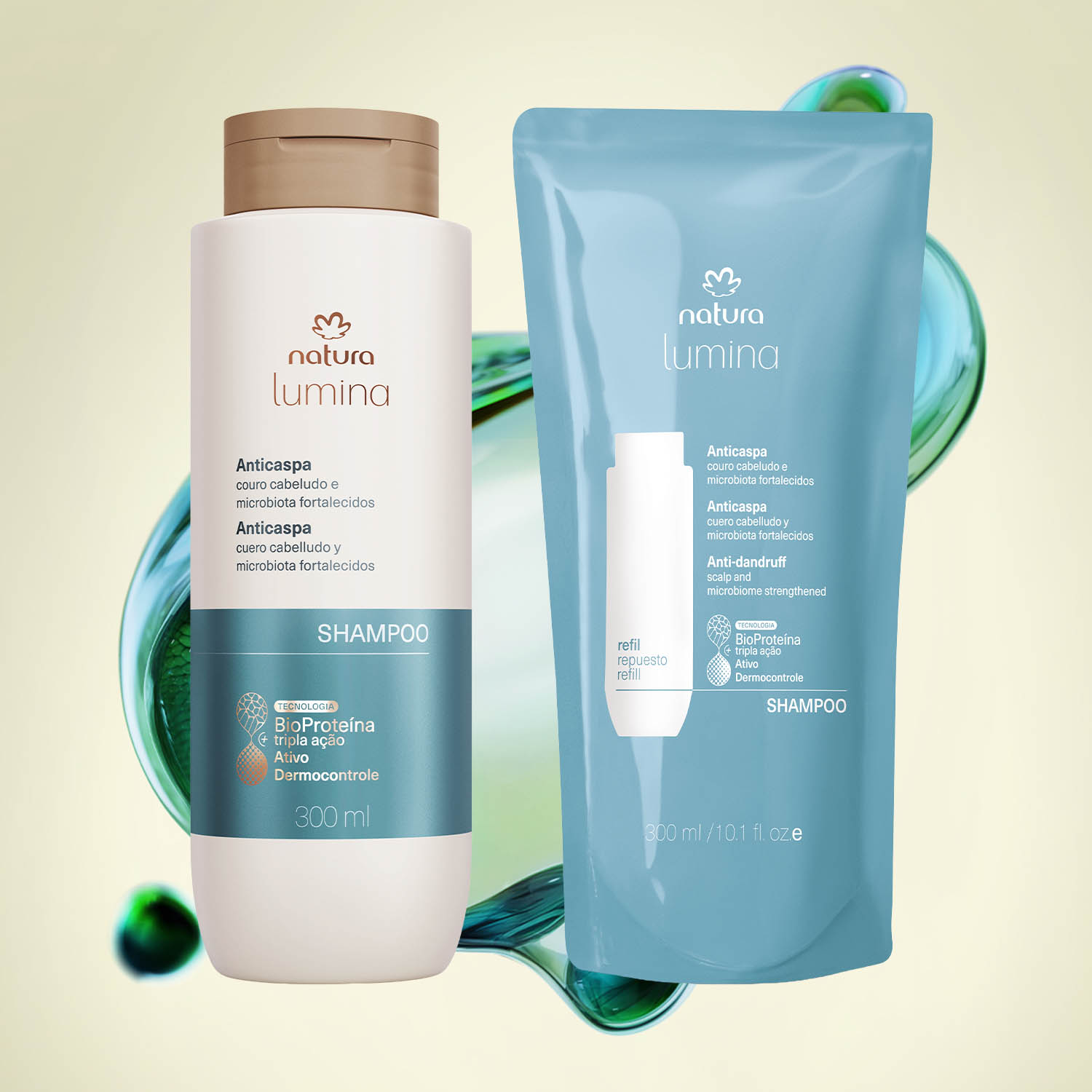 Kit Shampoo com Refil Lumina Anticaspa