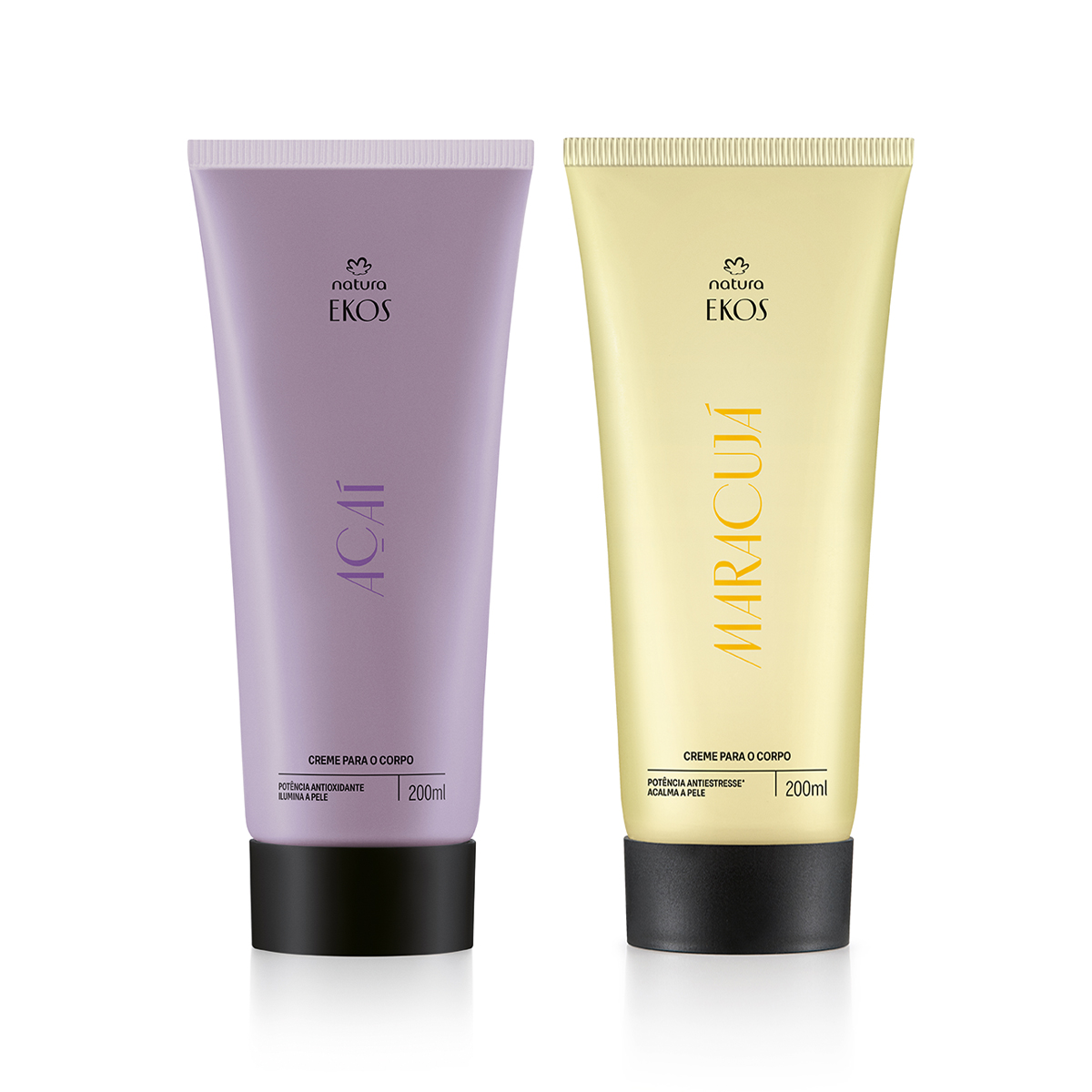 Kit Creme Desodorante Hidratante para o Corpo Ekos Açaí e Ekos Maracujá (2 unidades)