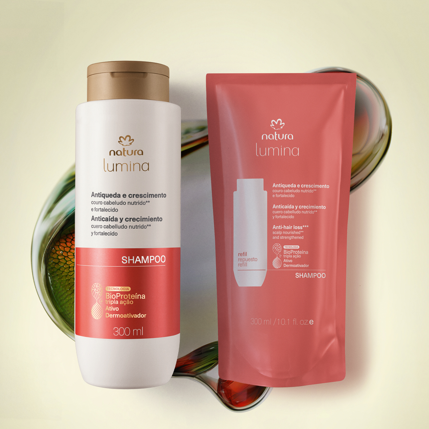 Kit Shampoo Estimulante Lumina Antiqueda e Crescimento com Refil (2 prodtos)