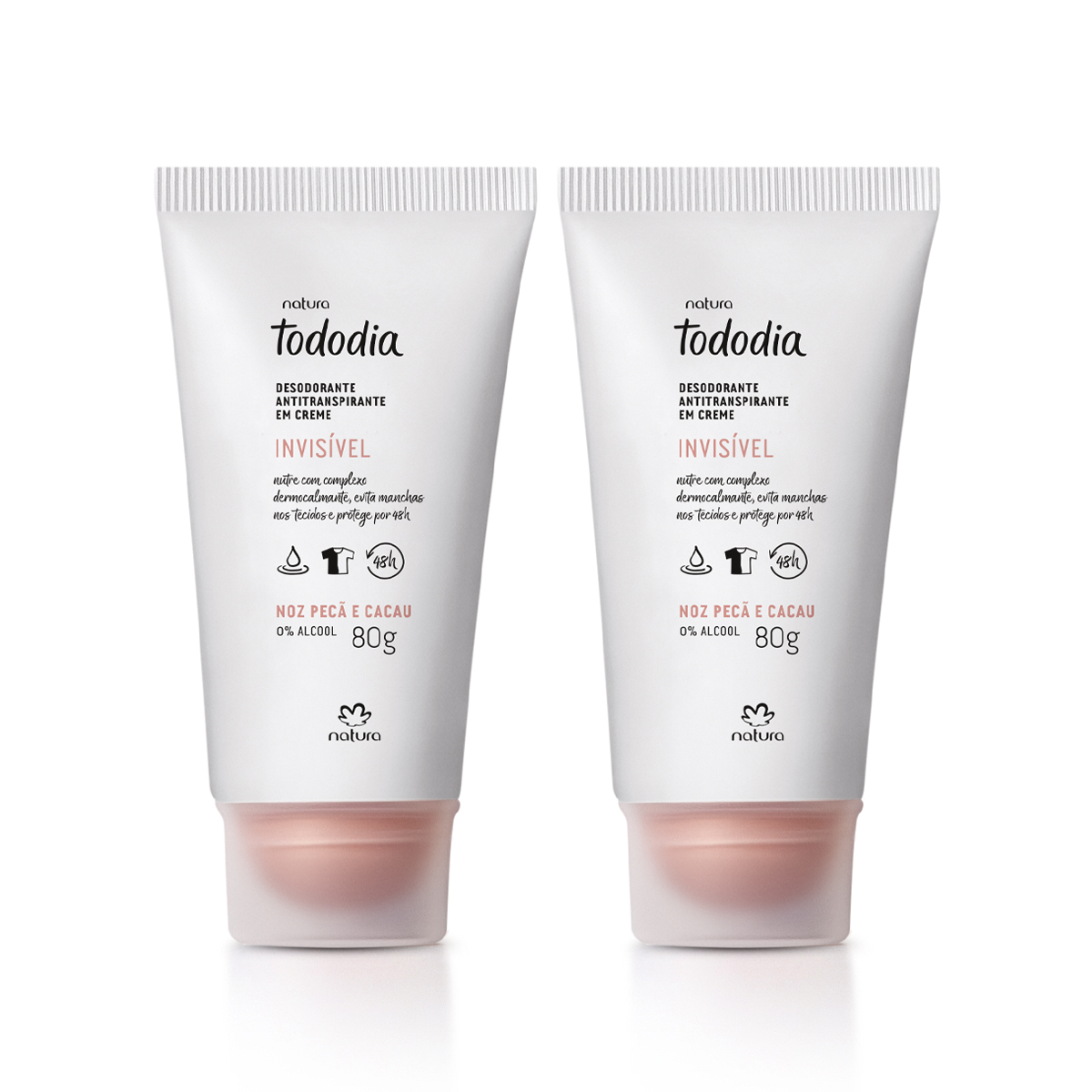 Kit Desodorante Antitranspirante em Creme Tododia Noz Pecã e Cacau 2 un de 80 g