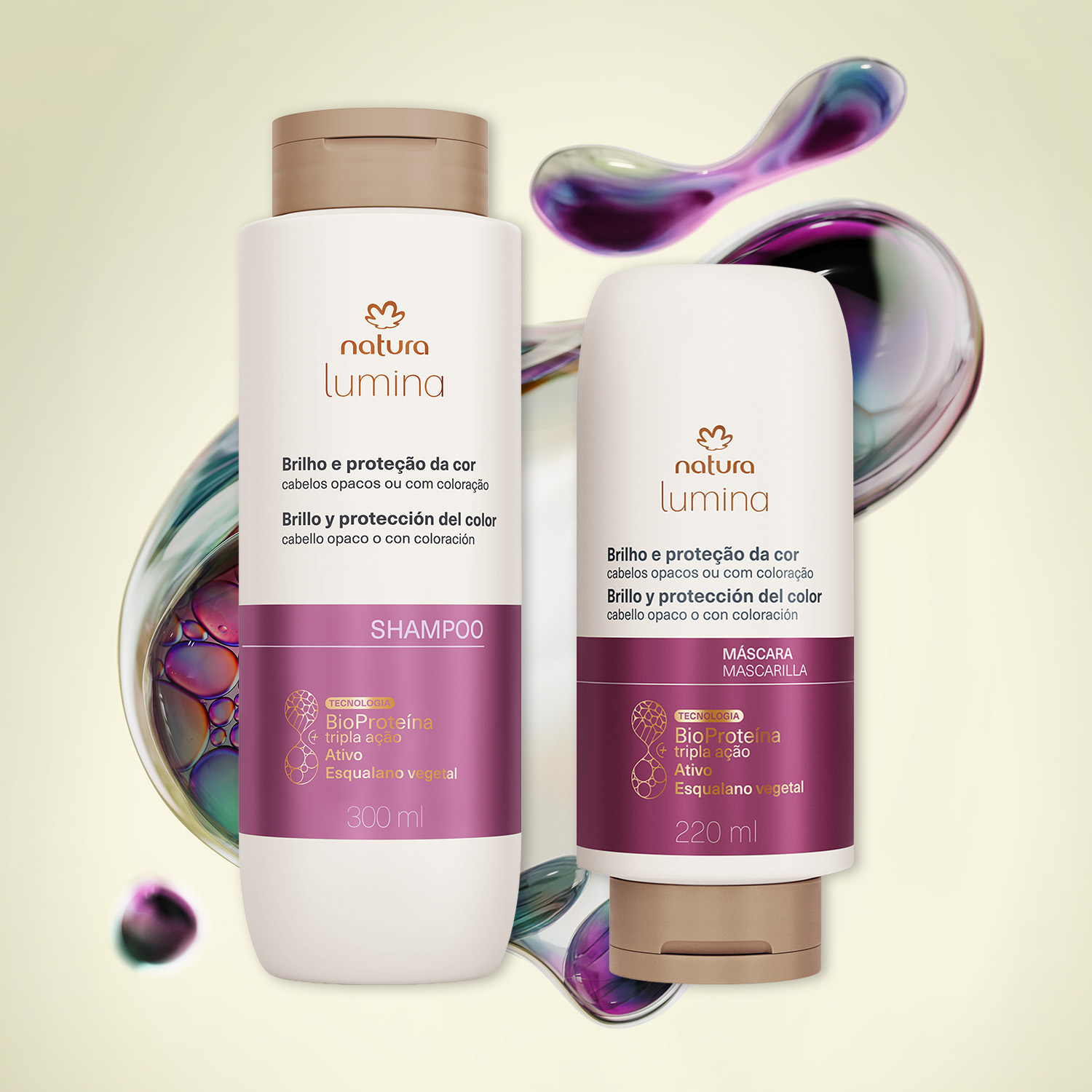 Kit Lumina Brilho e Proteção da Cor Shampoo e Máscara