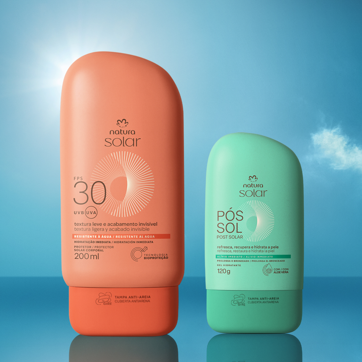 Kit Protetor Solar Corporal FPS 30 e Gel Hidratante Pós-sol Natura Solar