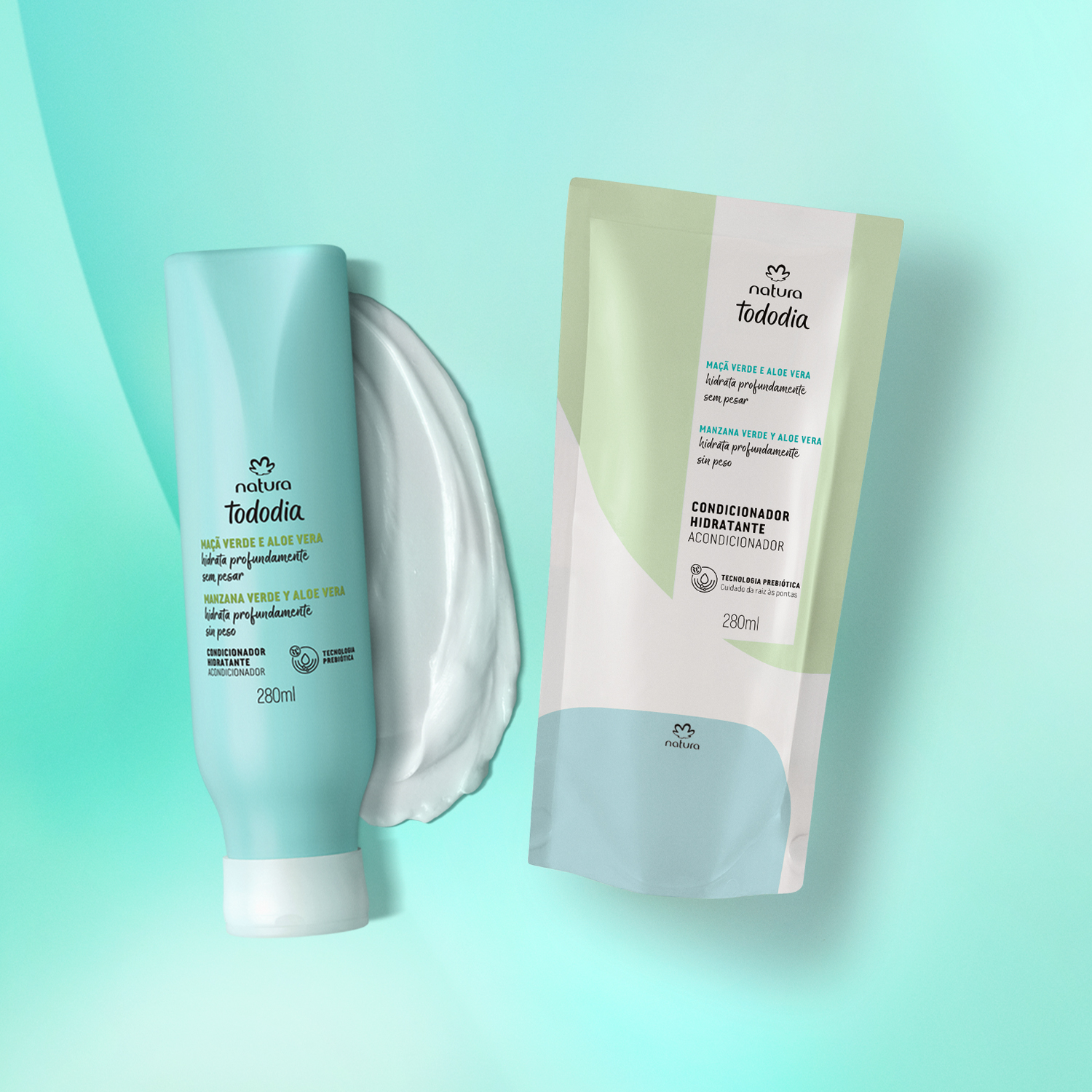 Kit Condicionador Hidratante Tododia Maçã e Aloe Vera com Refil