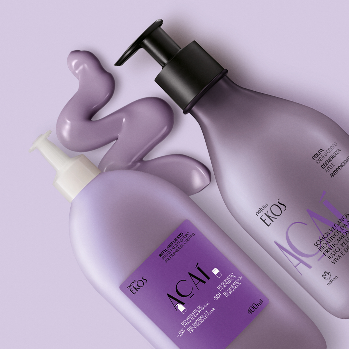 Kit Polpa Desodorante Hidratante Para o Corpo Ekos Açaí com Refil (2 produtos)