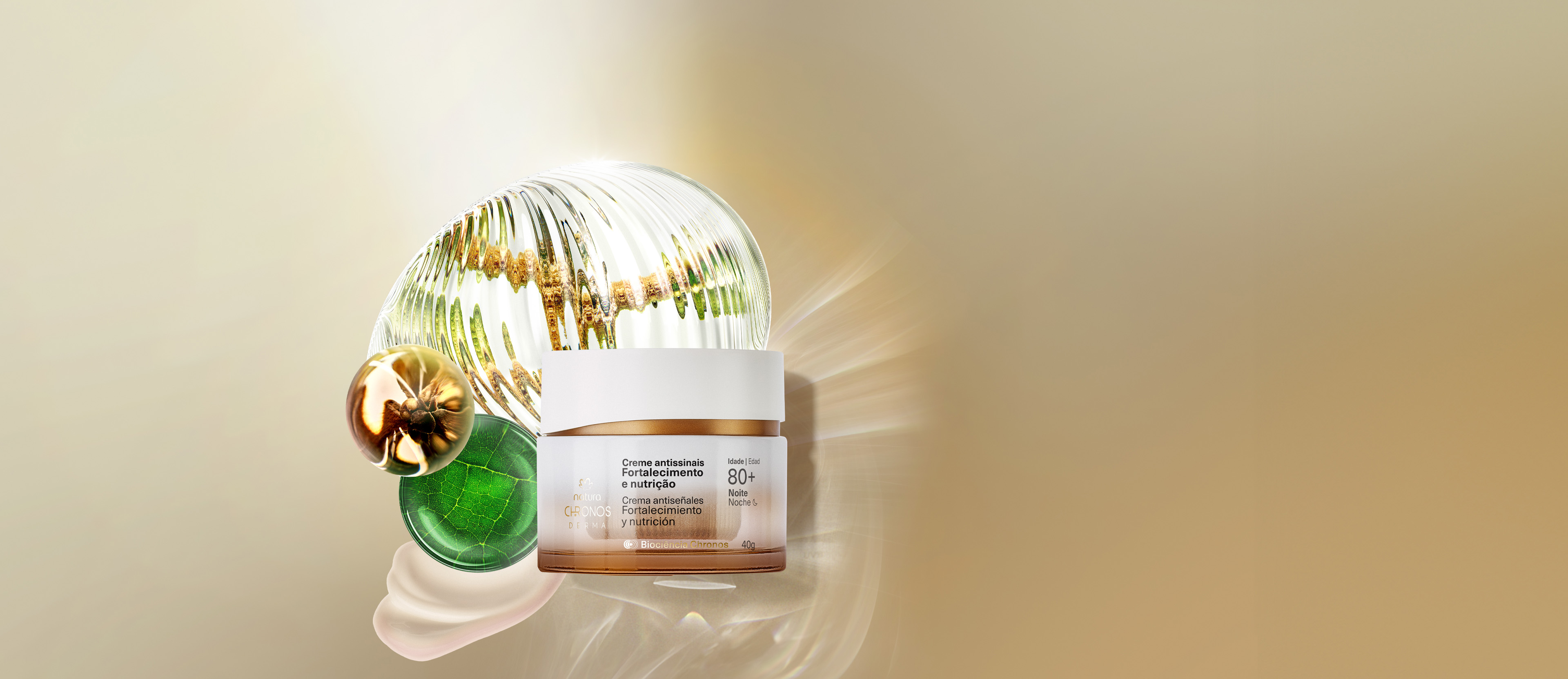 Creme Antissinais Fortalecimento e Nutrição 80+ Noite Chronos Derma