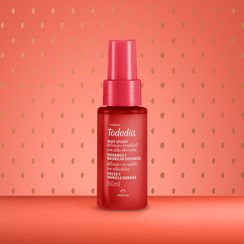 Body Splash Tododia Morango e Baunilha Dourada 60 ml
