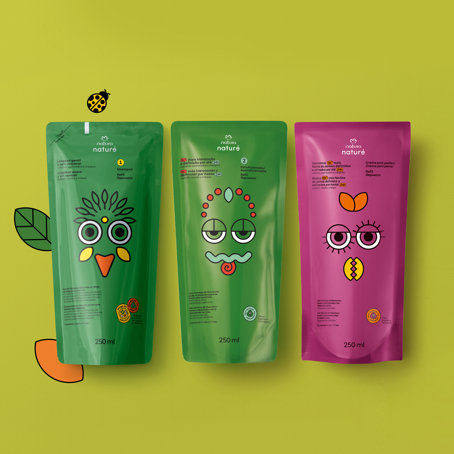 Kit Naturé Refis Cabelos Cacheados e Crespos (3 produtos)