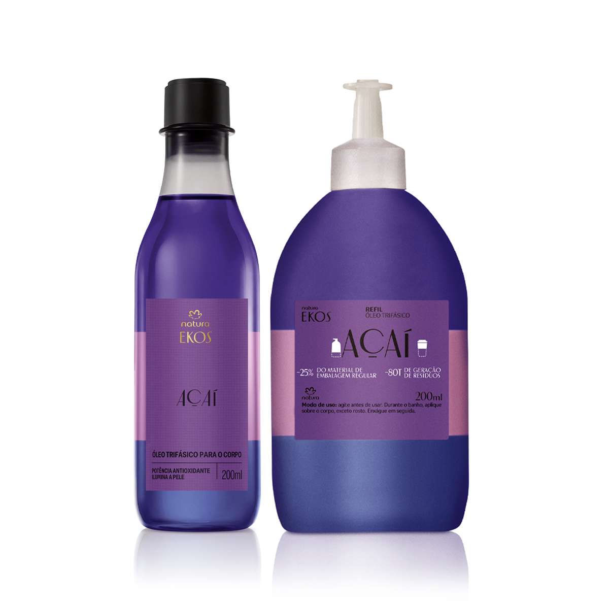 Kit Óleo Trifásico Desodorante Corporal Ekos Açaí com Refil