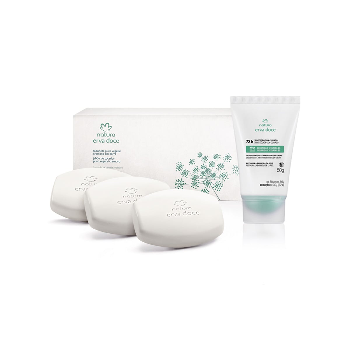 Kit Erva Doce Sabonetes Cremosos + Desodorante em Creme (2 produtos)