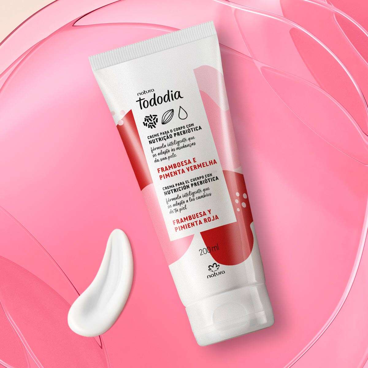 Creme Desodorante Nutritivo Para o Corpo Tododia Framboesa e Pimenta Vermelha