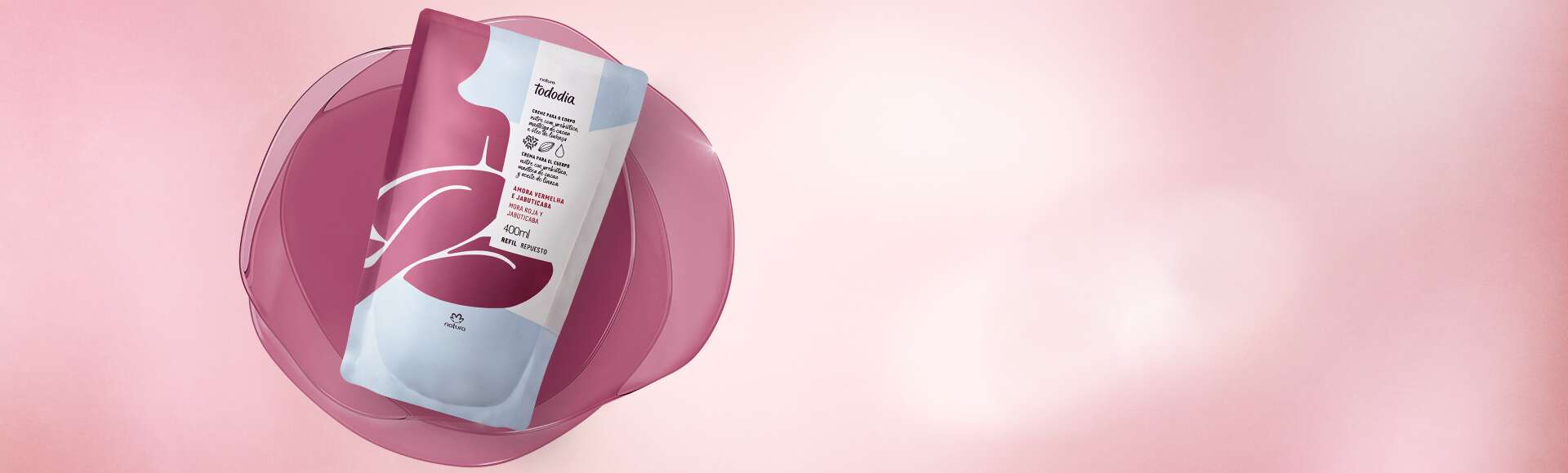Refil Creme Desodorante Nutritivo para o Corpo Tododia Amora Vermelha e Jabuticaba