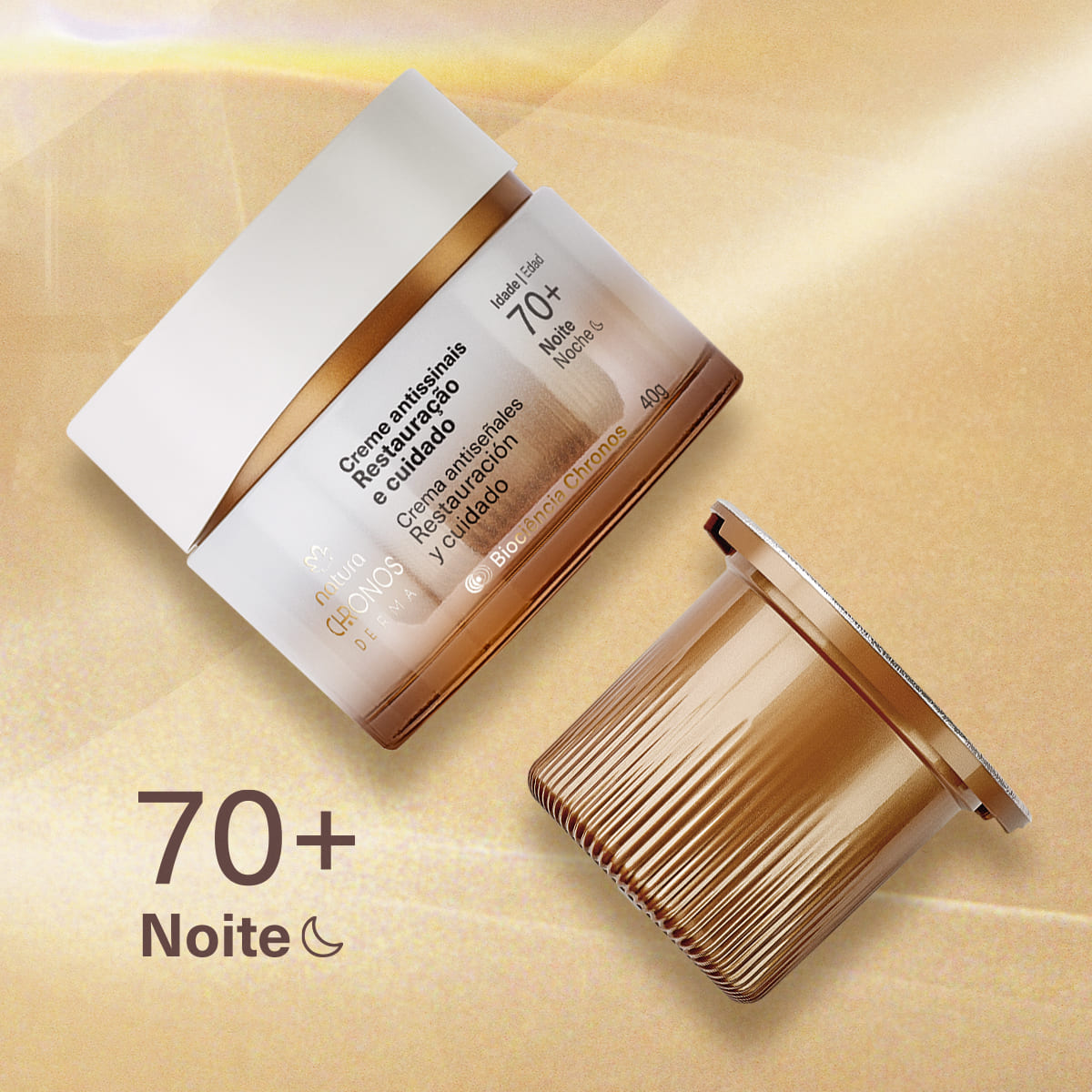 Kit Creme Antissinais 70+ Noite com Refil