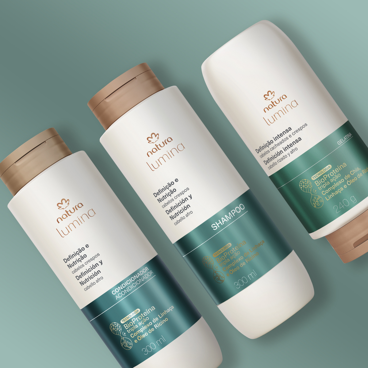 Kit Lumina Crespos Shampoo, Condicionador e Gelatina (3 produtos)