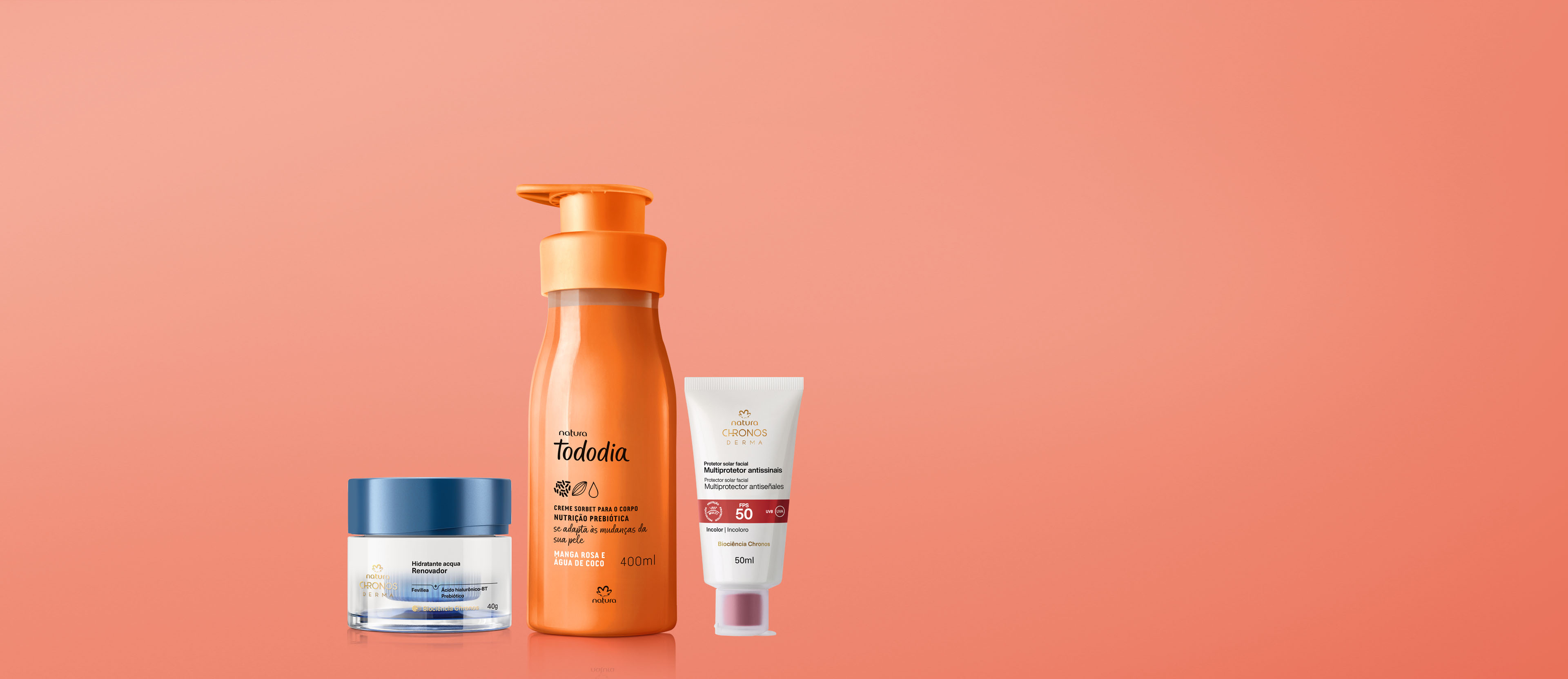 Kit Verão Chronos Derma e Tododia Manga Rosa e Água de Coco