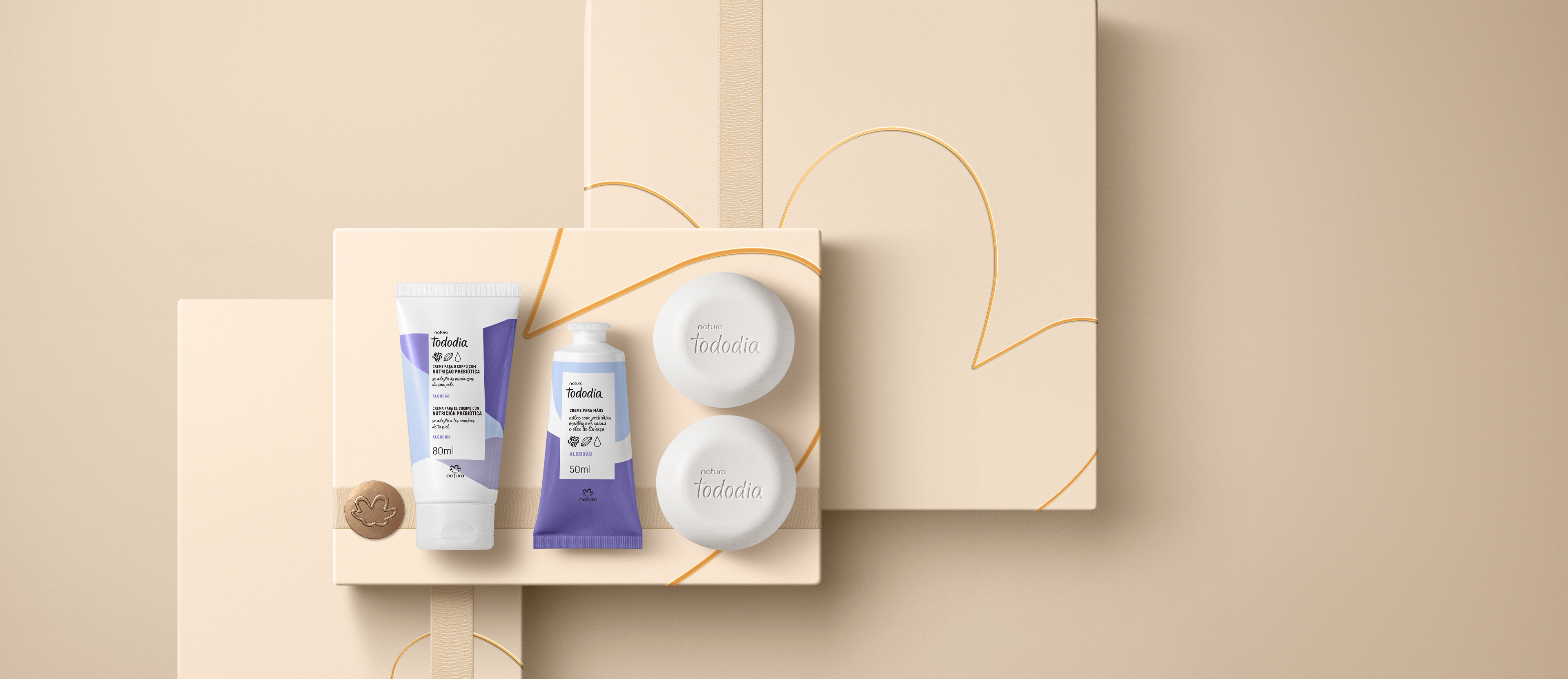 Presente Natura Tododia Algodão Cuidado Essencial (3 produtos)