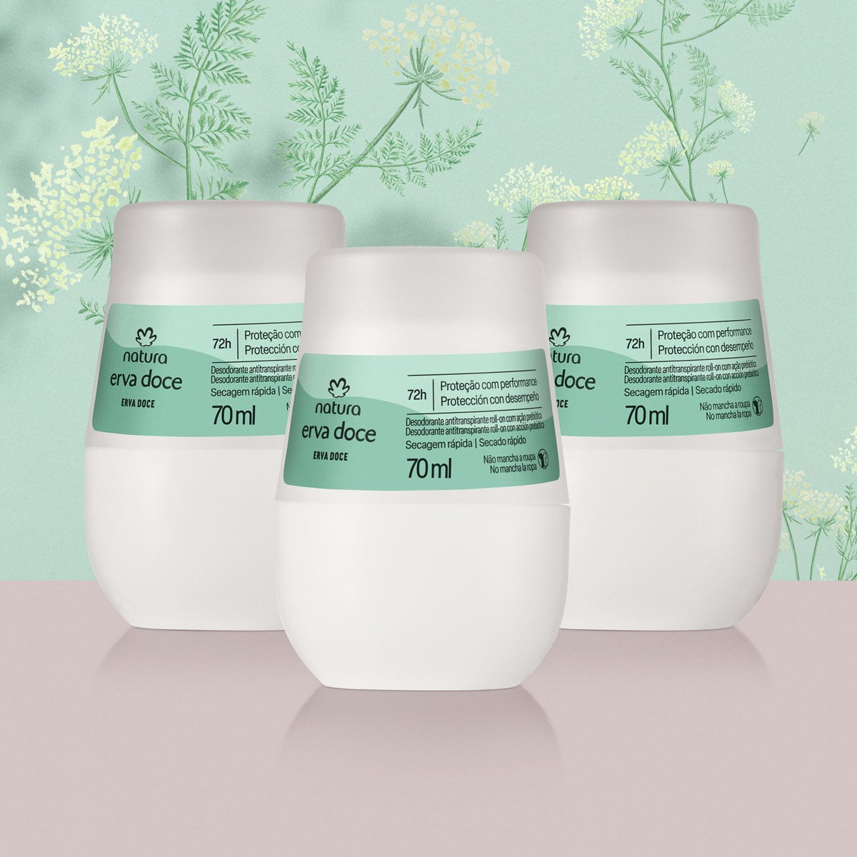 Kit Desodorante Antitranspirante Roll-On Erva Doce