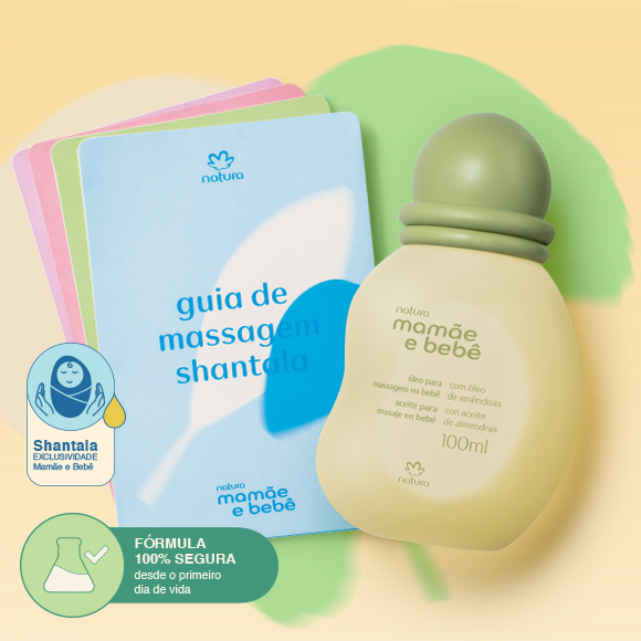 Óleo com Guias de Massagem no Bebê Mamãe e Bebê
