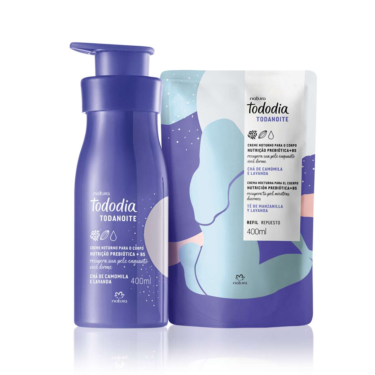 Conjunto Todanoite Creme Noturno Chá de Camomila e Lavanda