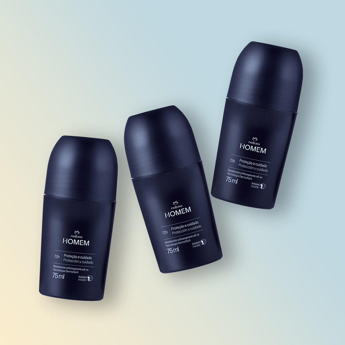 Kit Desodorante Antitranspirante Roll-On Natura Homem Clássico (3 unidades)