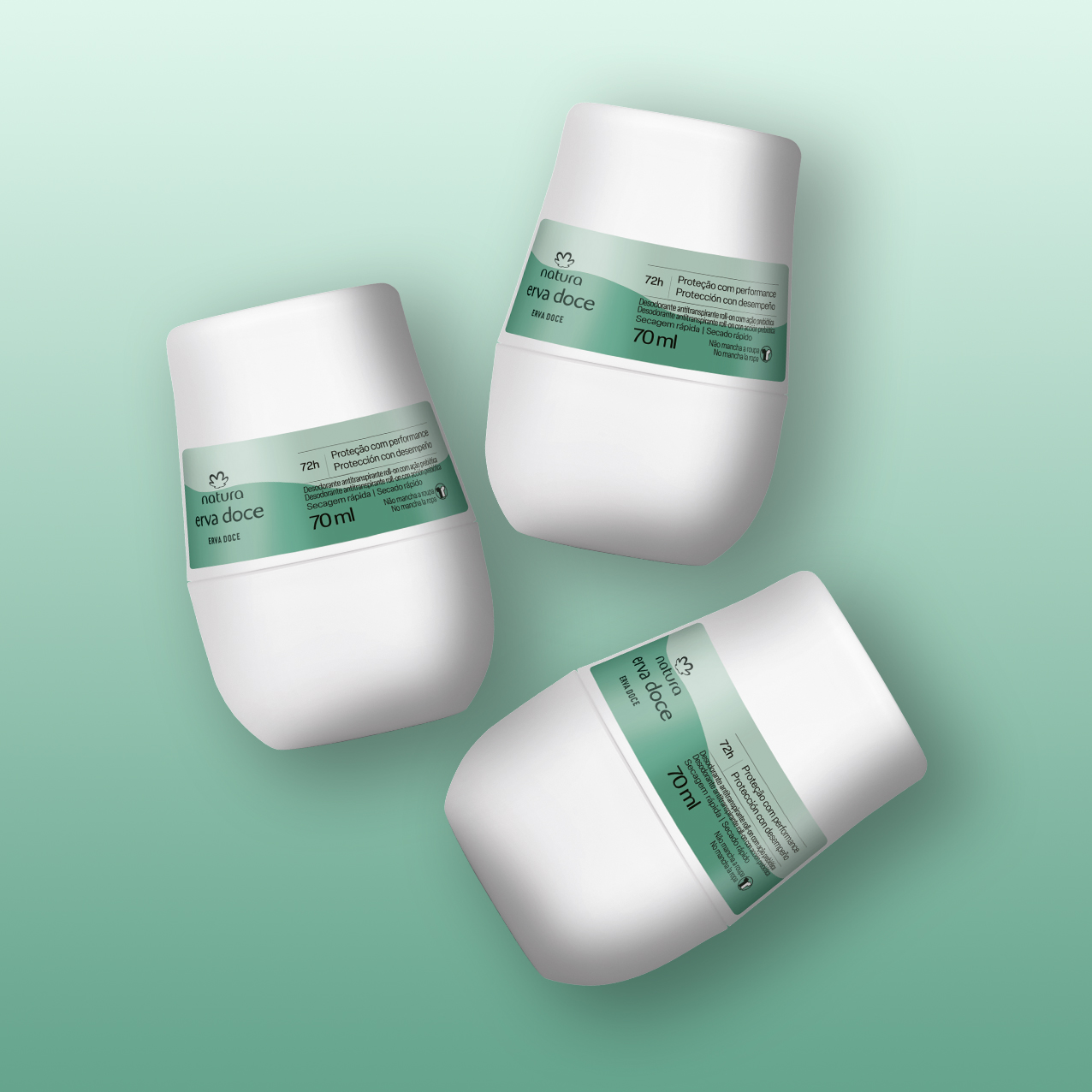 Kit Desodorante Antitranspirante Roll-on Erva Doce (3 unidades)
