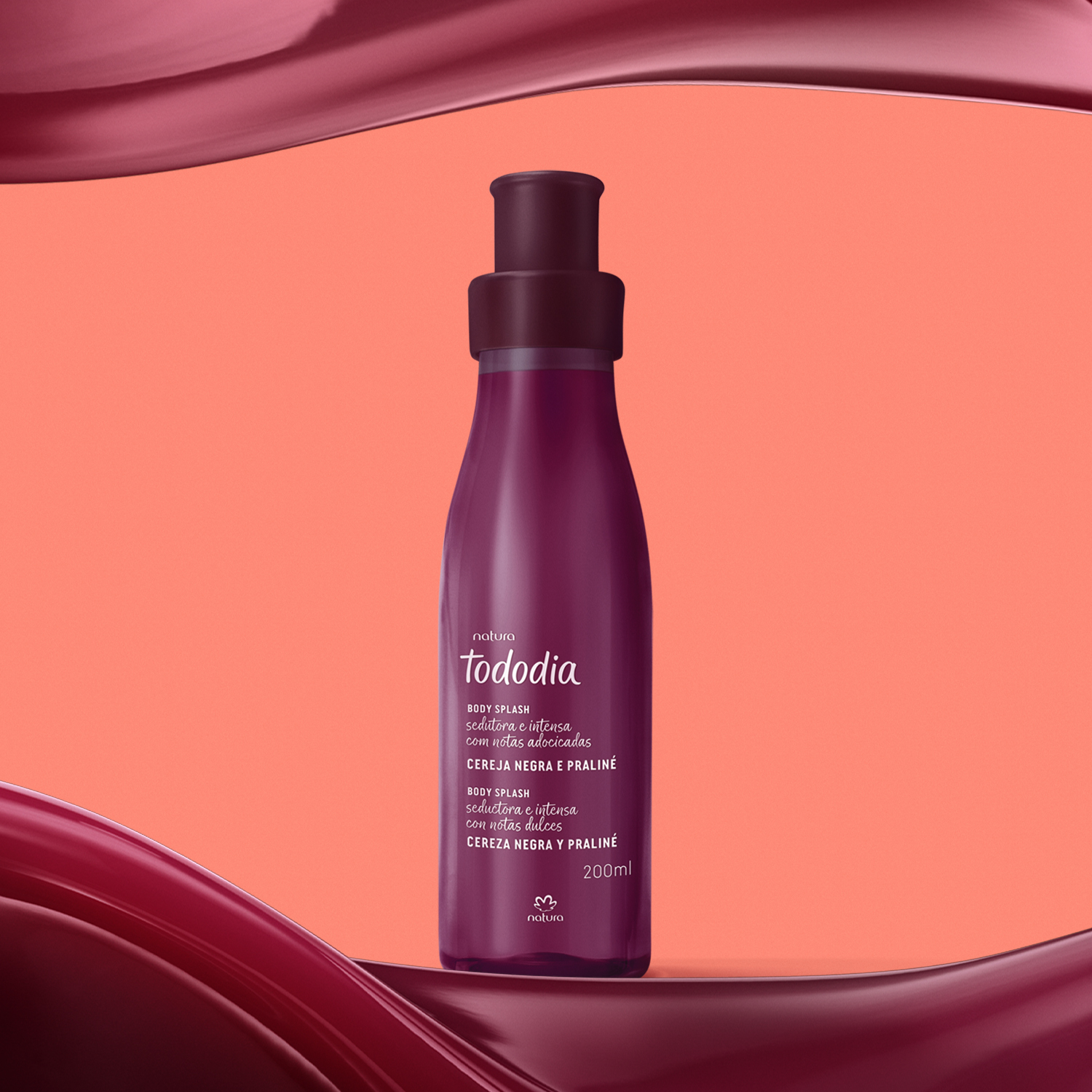 Body Splash Tododia Cereja Negra e Praliné 200 ml
