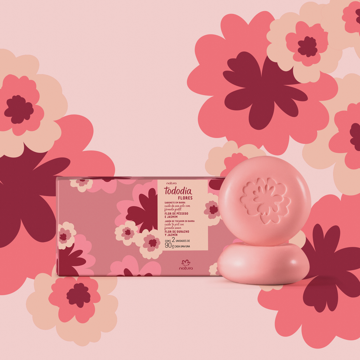 Sabonete em Barra Puro Vegetal Tododia Flores