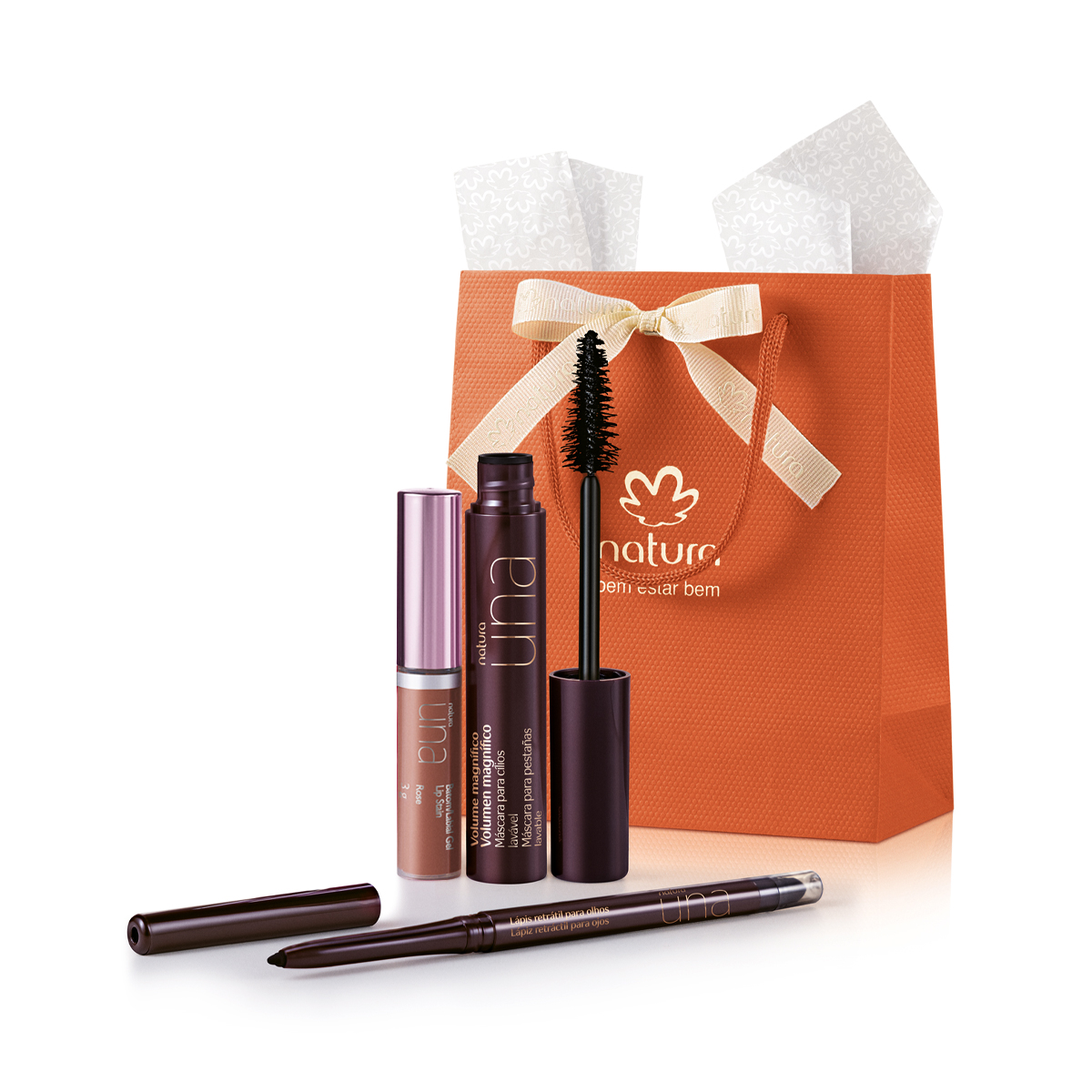 Presente Natura Una Look Lipstain Rosê (3 produtos)