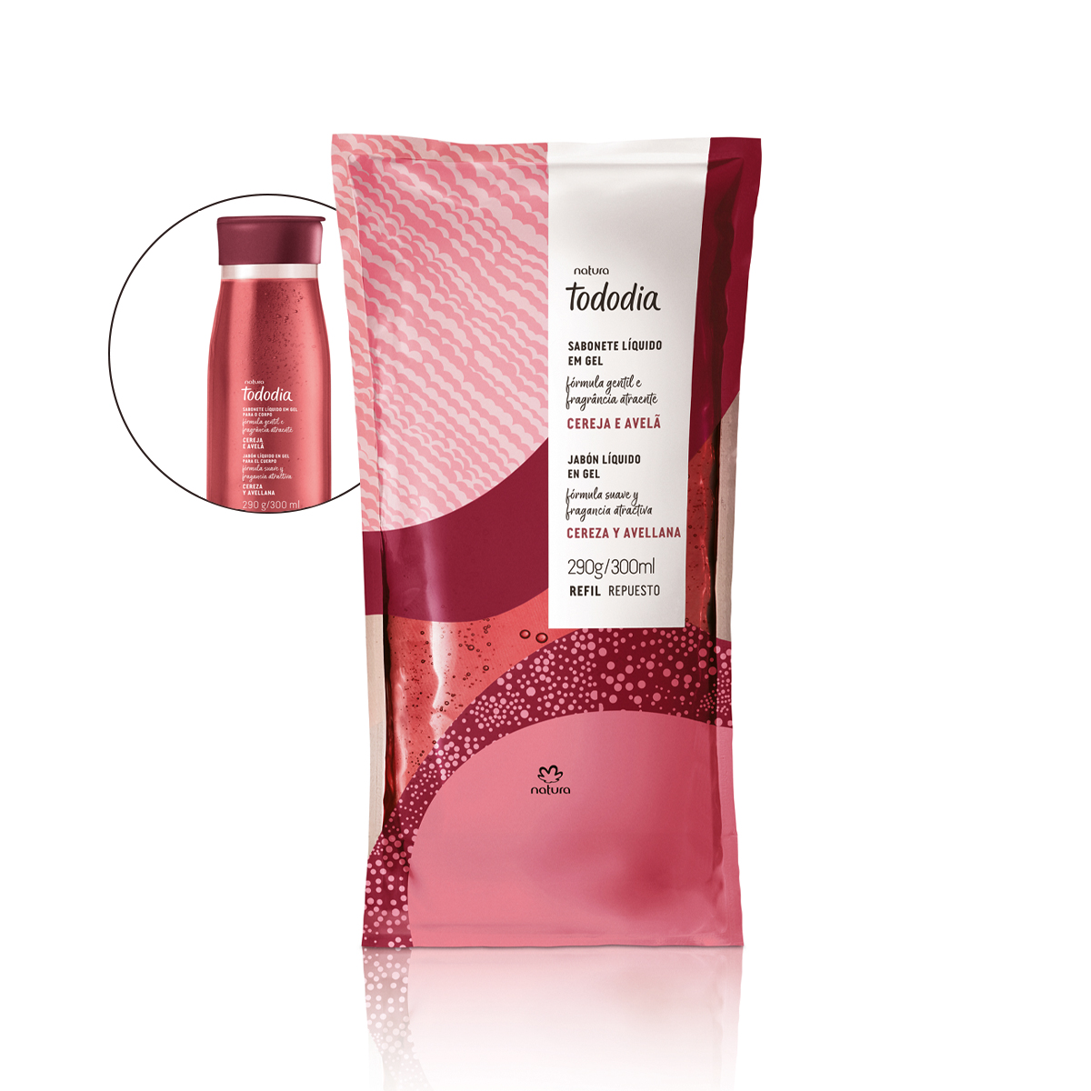 Refil Sabonete LÃquido em Gel Tododia Cereja e Avelã 300 ml Refil Sabonete LÃquido em Gel Tododia Cereja e Avelã 300 ml