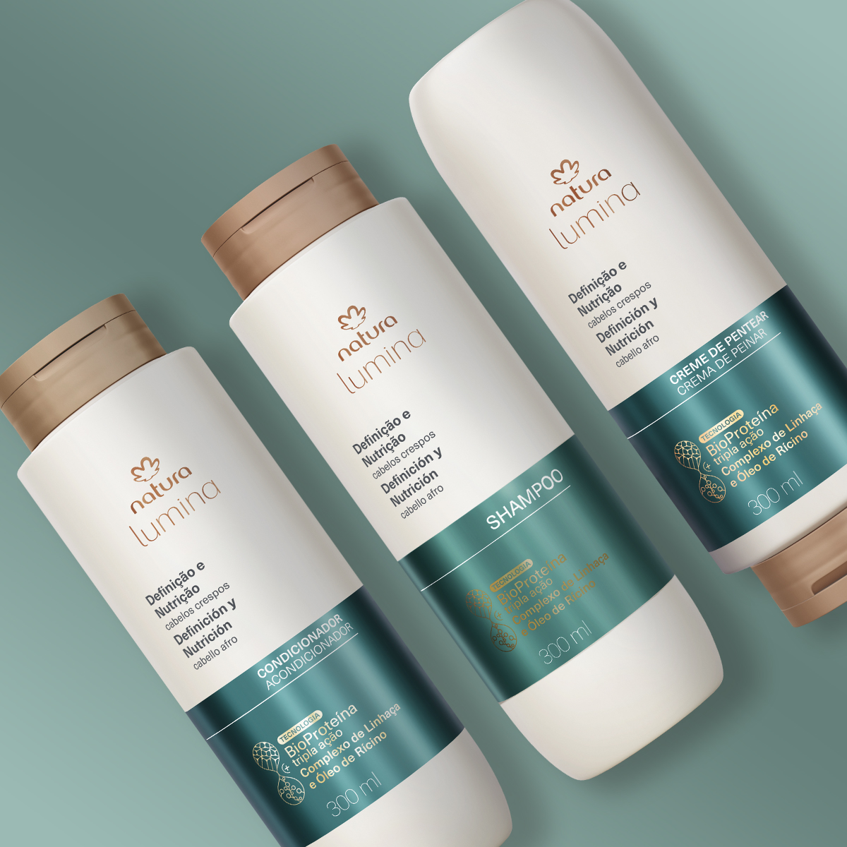 Kit Lumina Crespos Shampoo, Condicionador e Creme para Pentear (3 produtos)