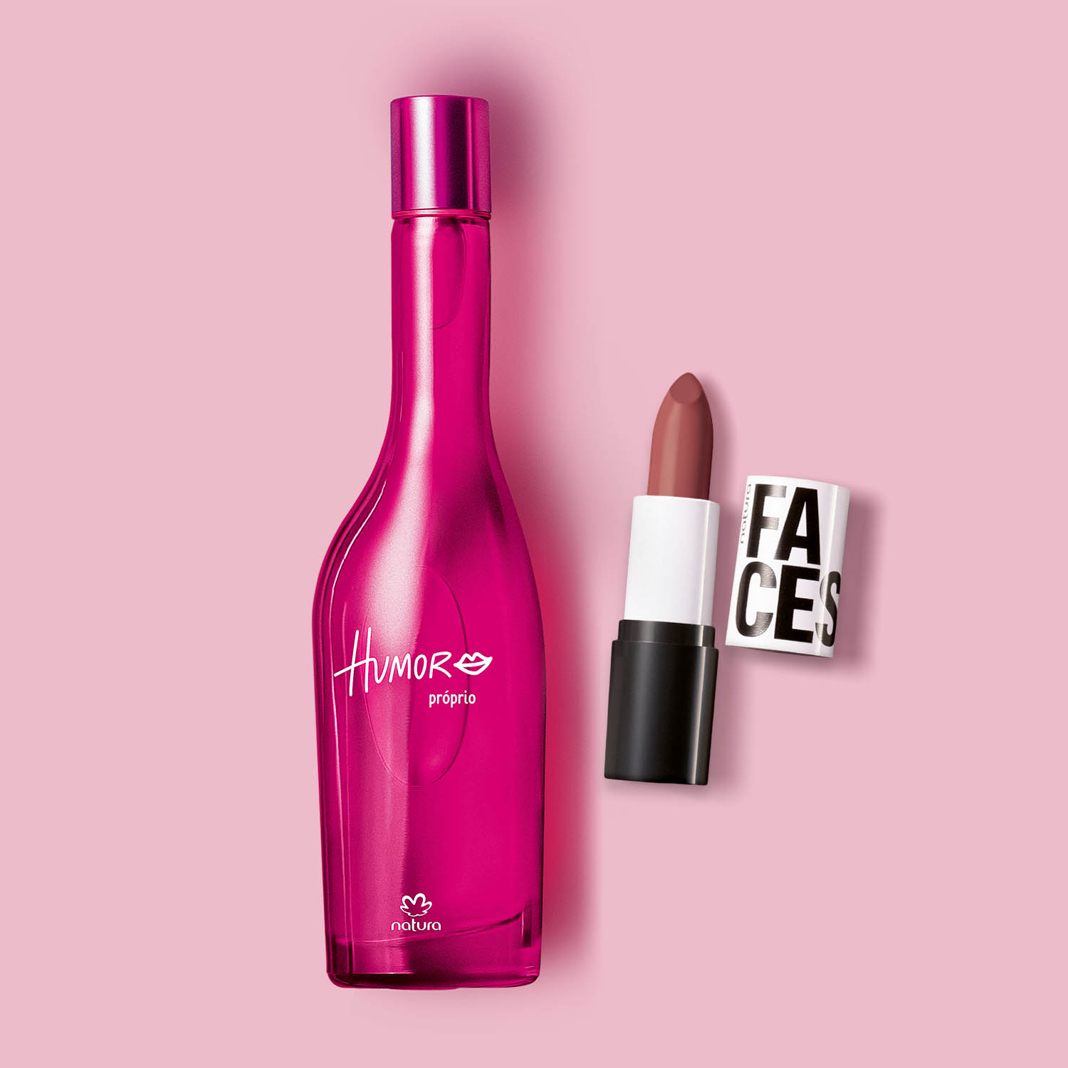 Kit Humor Próprio e Batom Matte Faces Cookie Nude