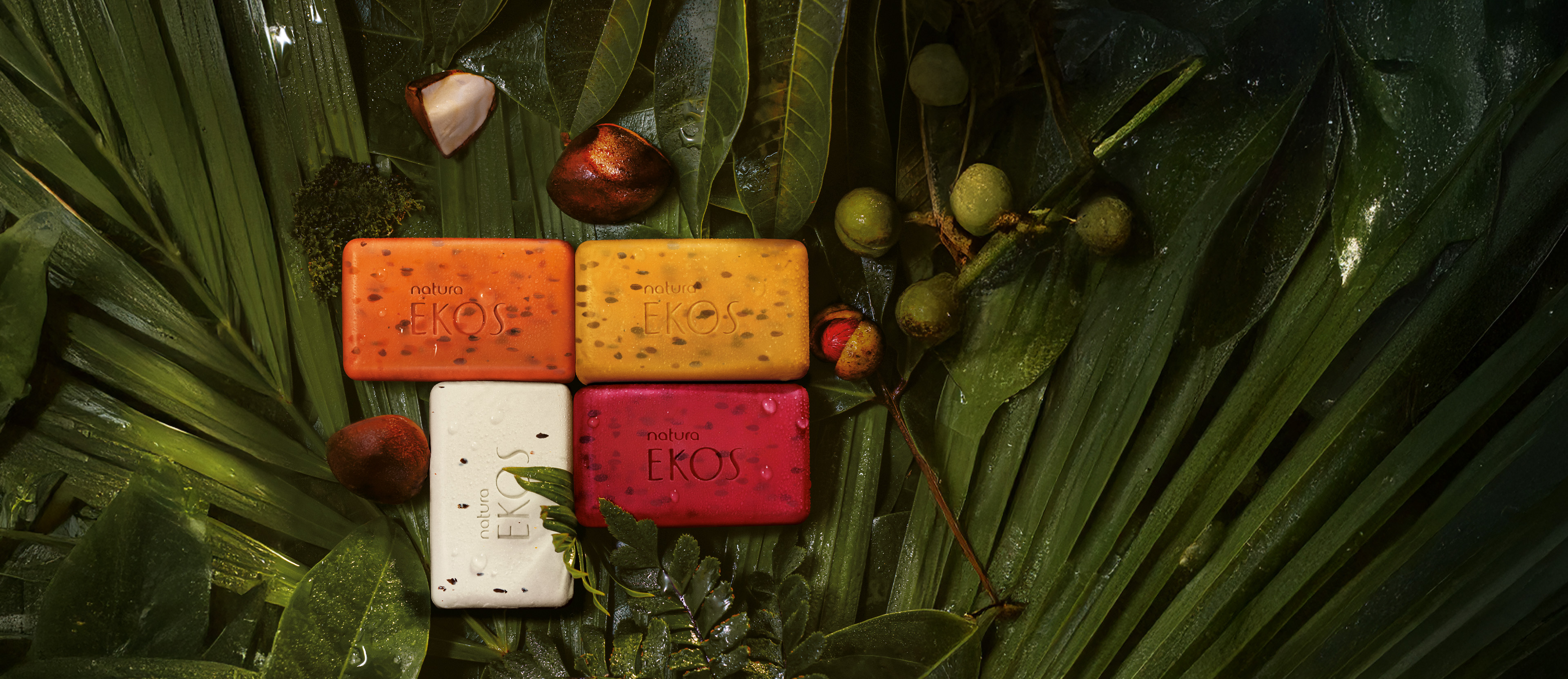 Sabonete em Barra Puro Vegetal Cremoso e Esfoliante Refrescante Ekos