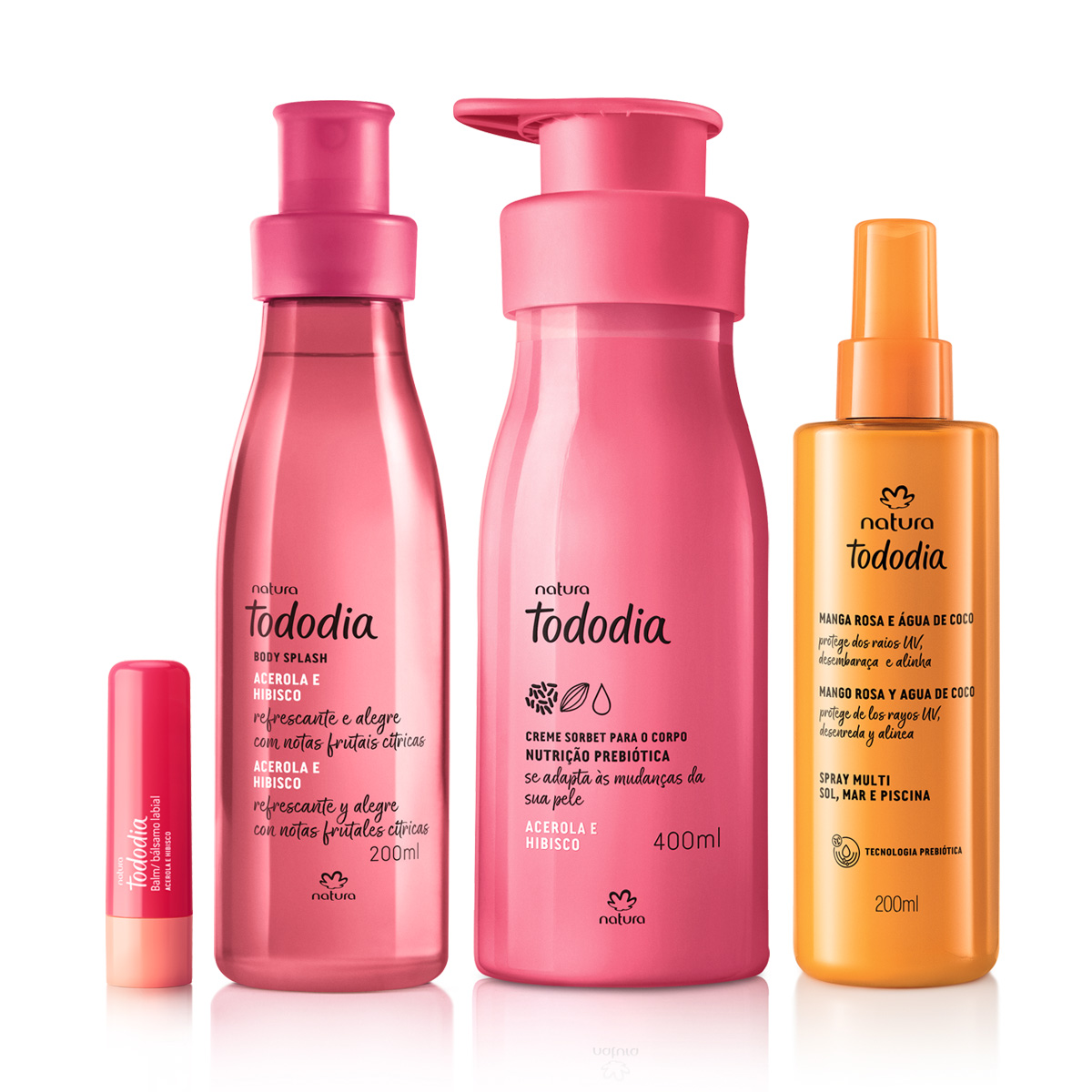 Kit Verão Tododia Acerola e Hibisco com Spray Multi Sol, Mar e Piscina