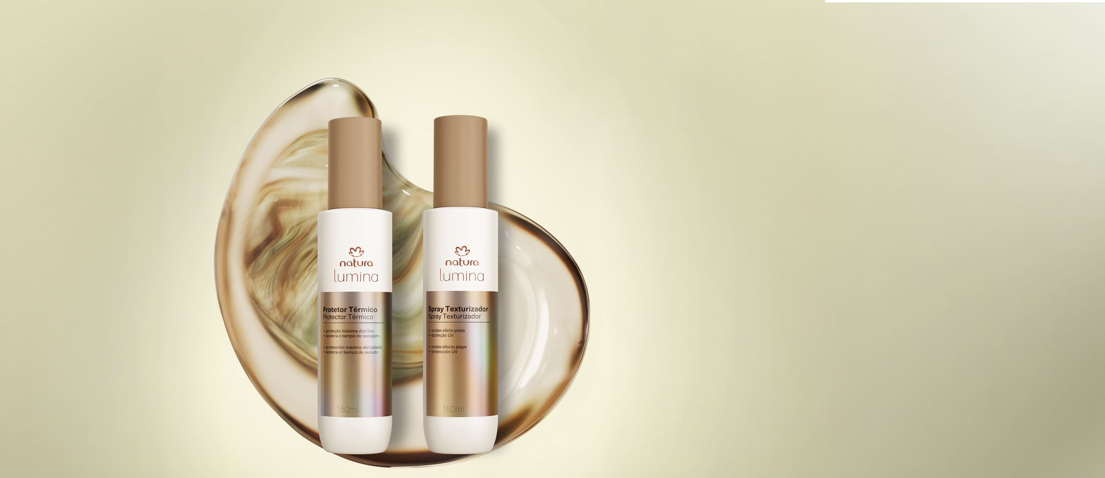 Kit Spray Texturizador e Protetor Térmico para Finalização Lumina (2 produtos)