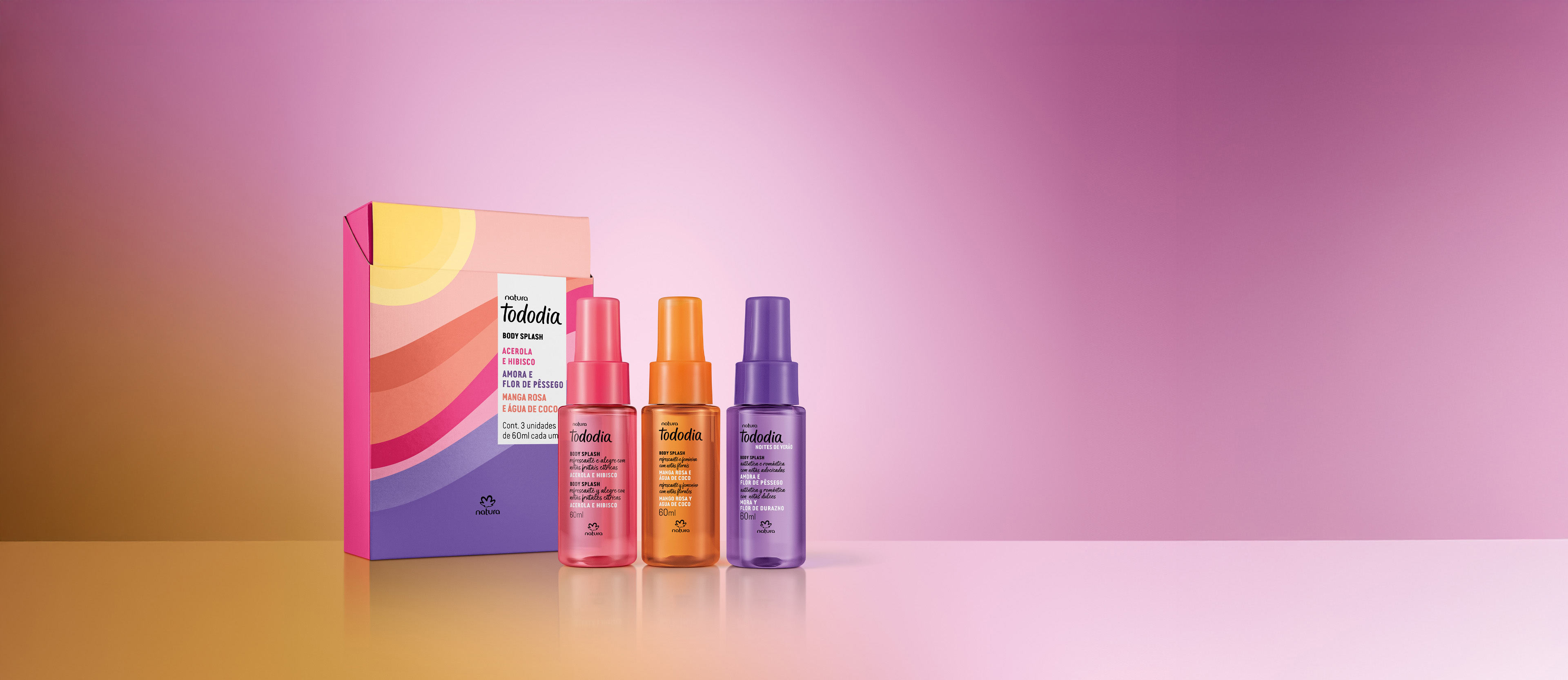 Kit Tododia Body Splash Miniaturas Verão (3 unidades)
