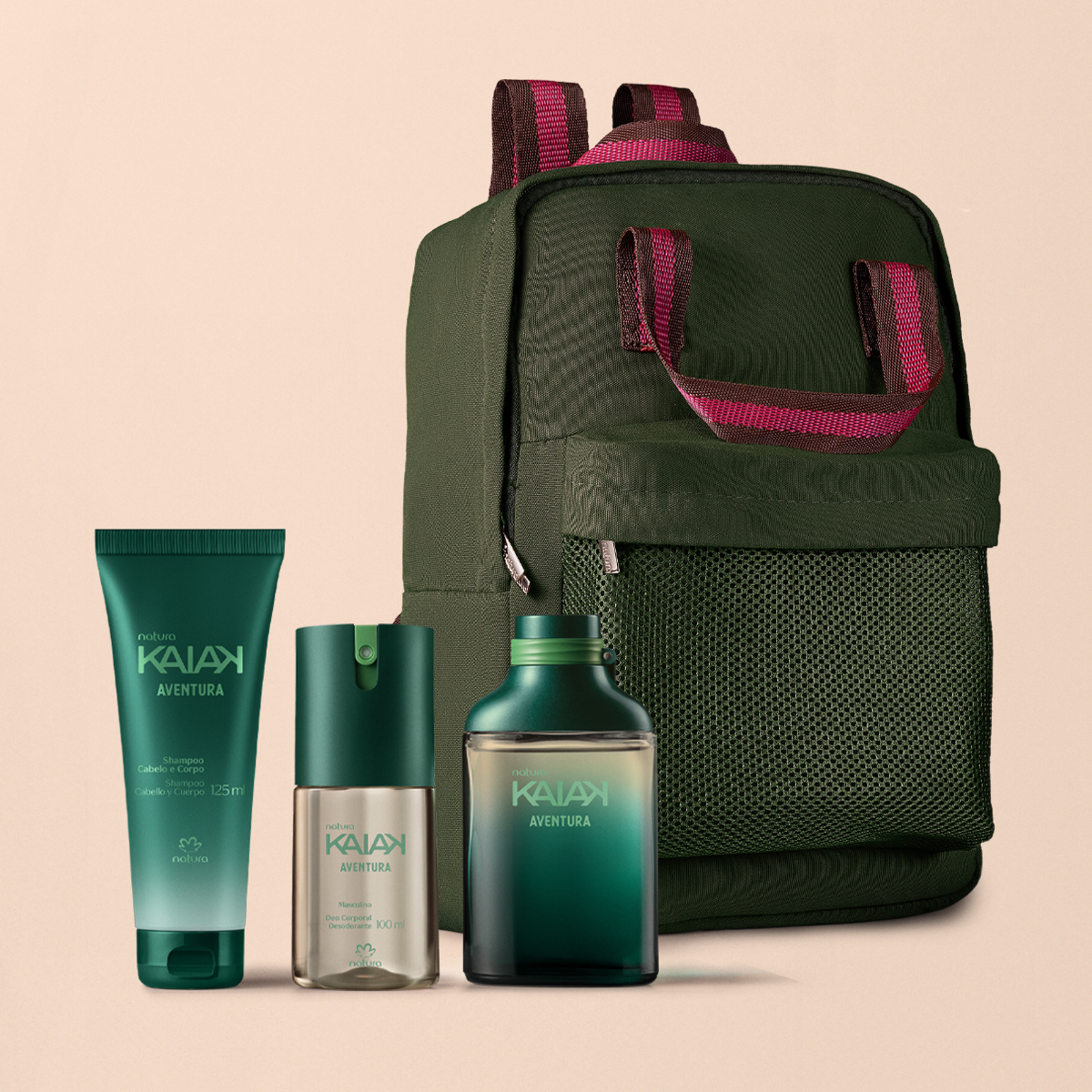 Presente Natura Kaiak Aventura Masculino com Mochila (4 produtos)