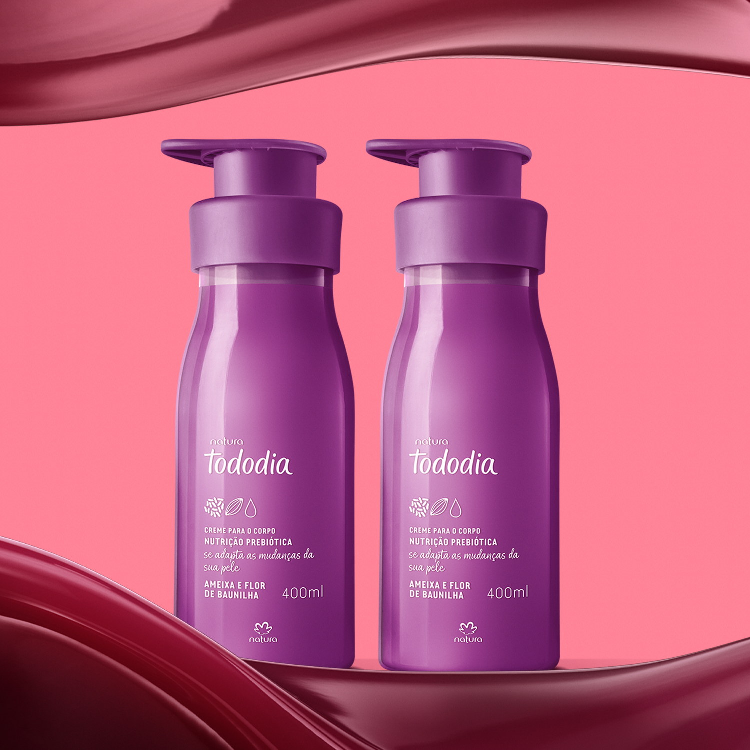 Kit Creme Desodorante Nutritivo para o Corpo Tododia Ameixa e Flor de Baunilha (2 unidades)